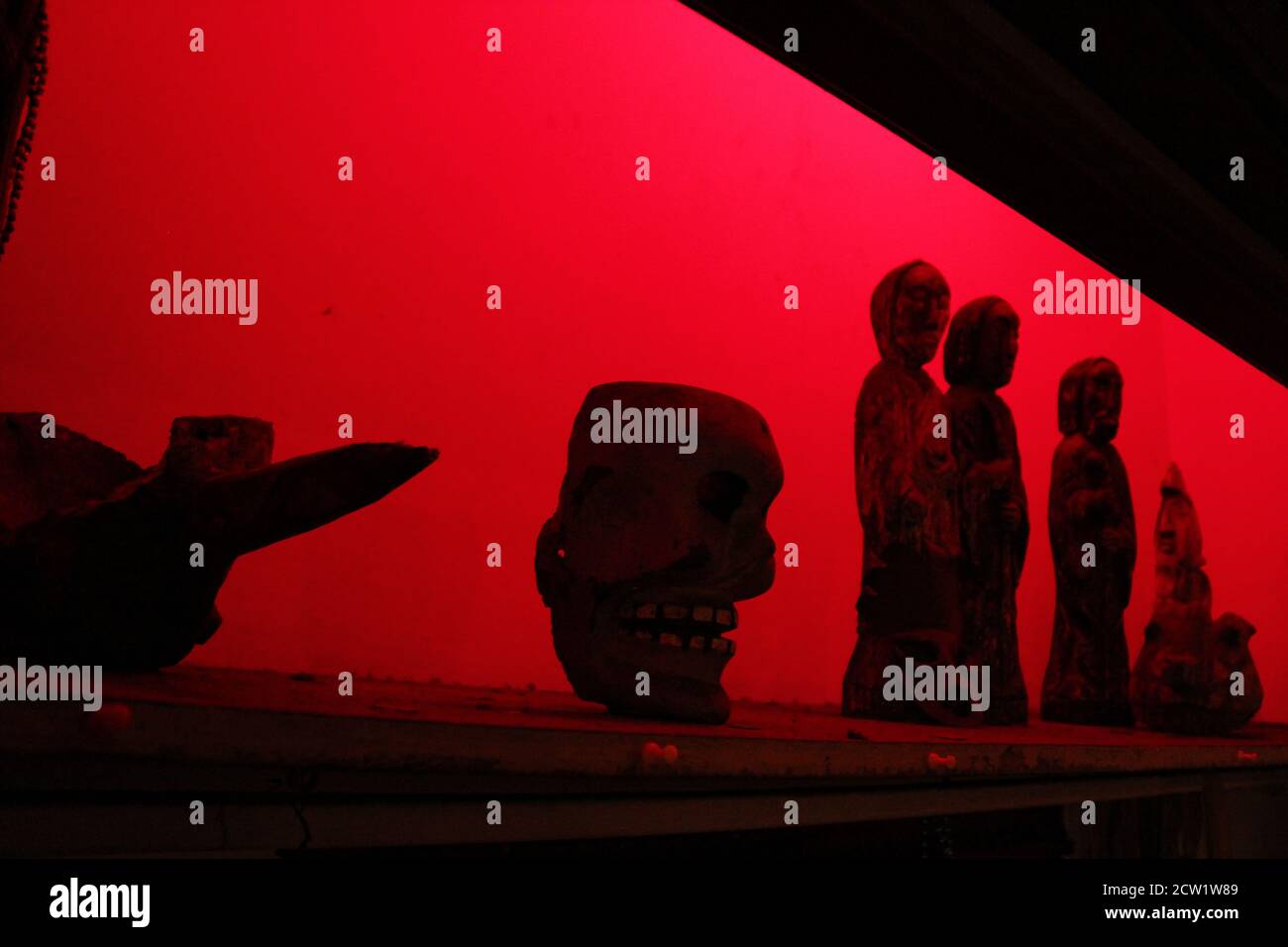Voodoo Icons back lit in red Stock Photo