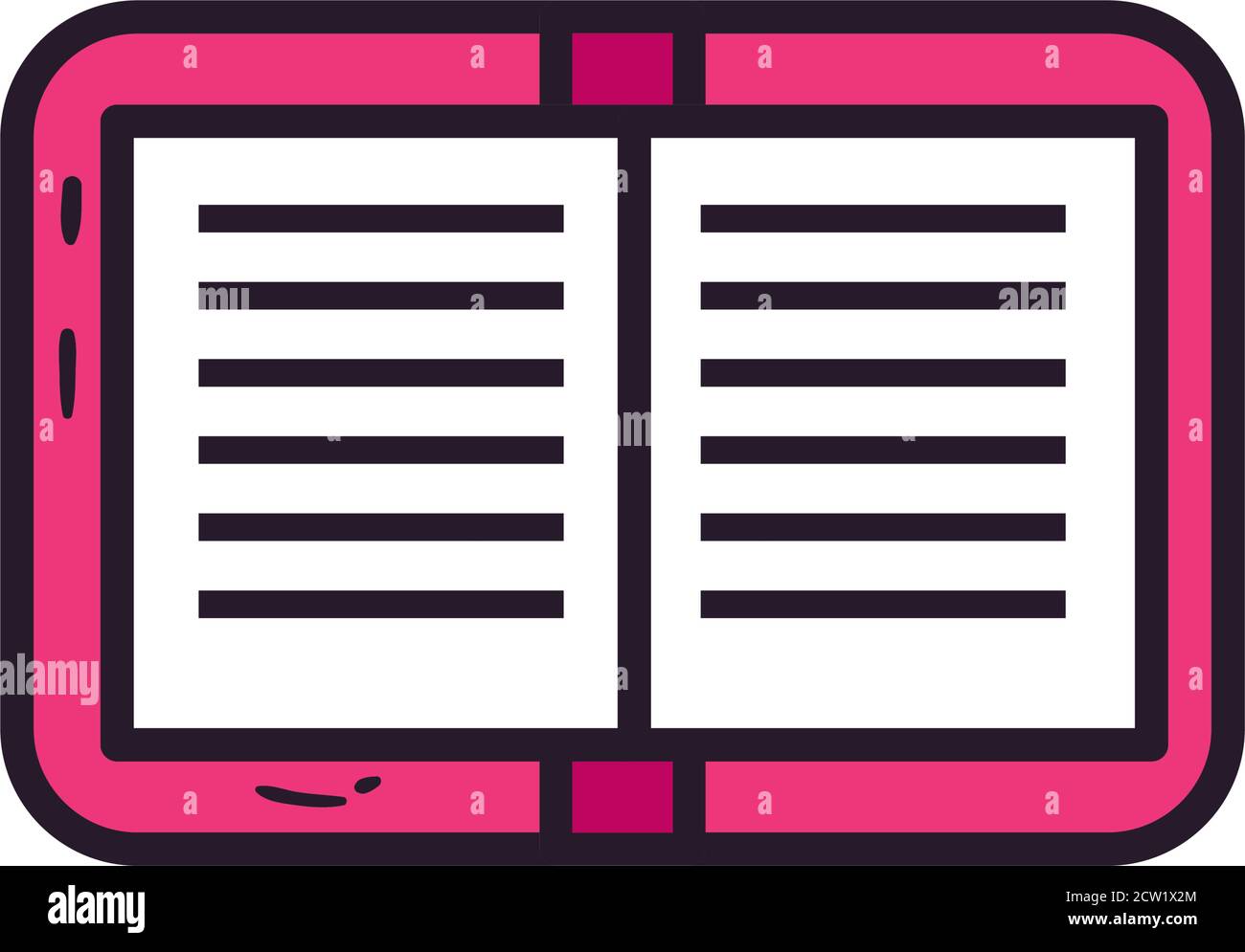 open book line and fill style icon design, Education literature and ...