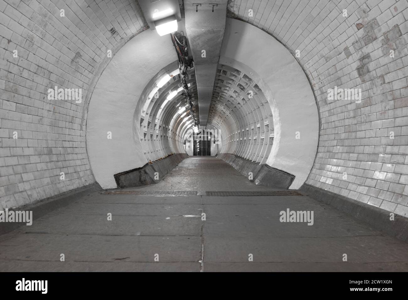 Greenwich foot tunnel crosses beneath the River Thames in East London