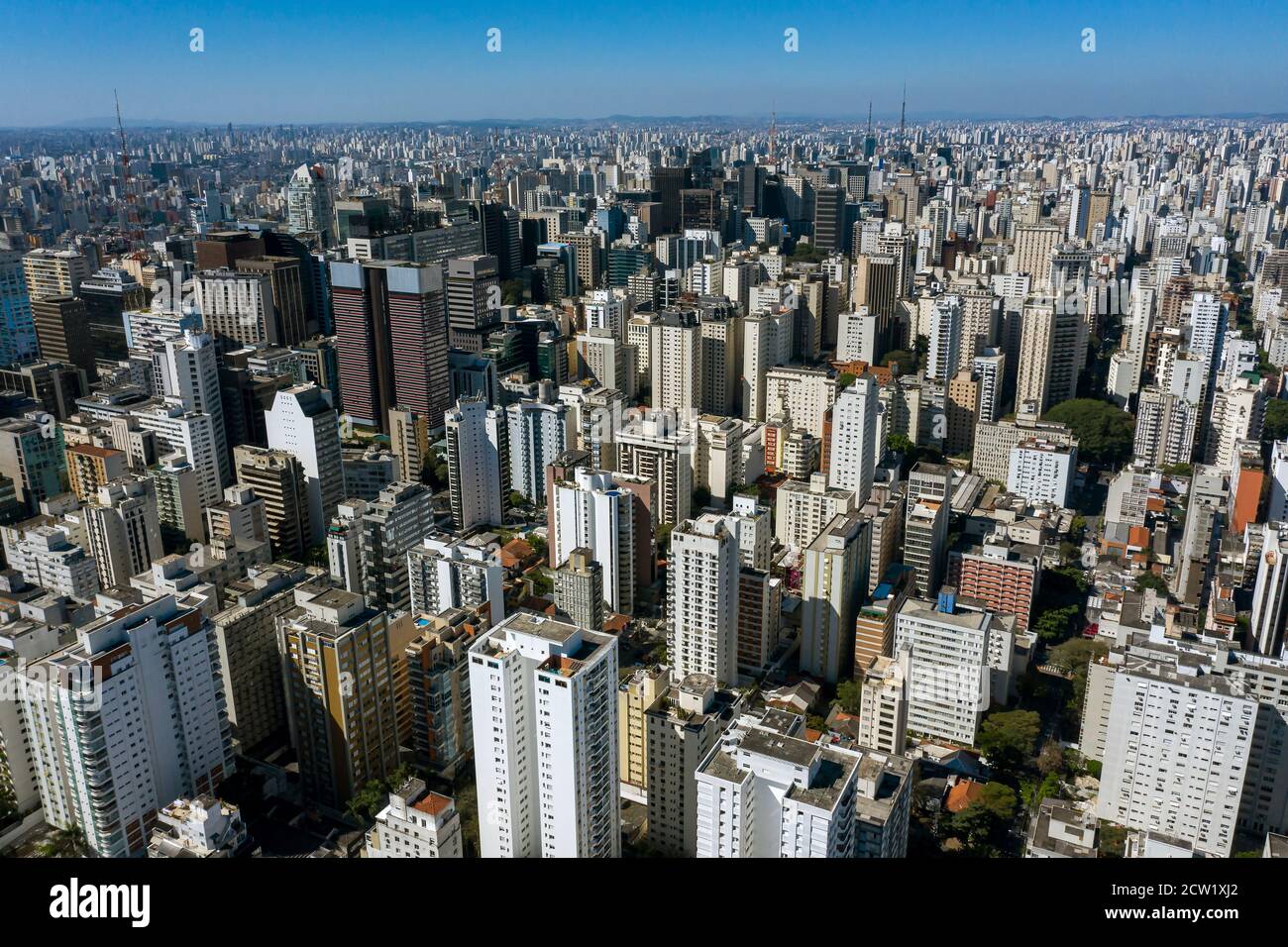 Aerial view of big city. Stock Photo