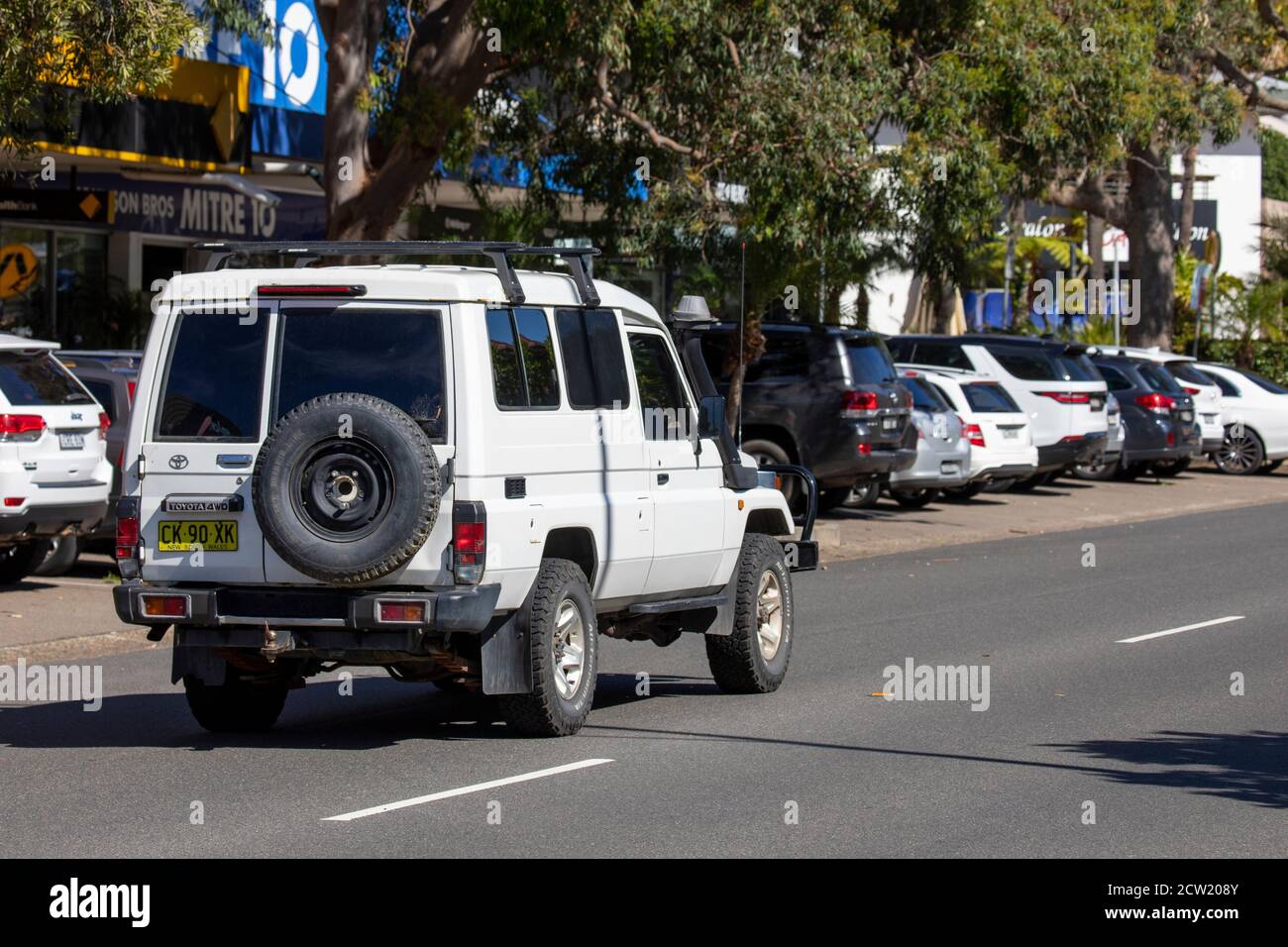 Toyota land cruiser four wheel drive vehicle in Avalon Beach,Sydney,Australia Stock Photo