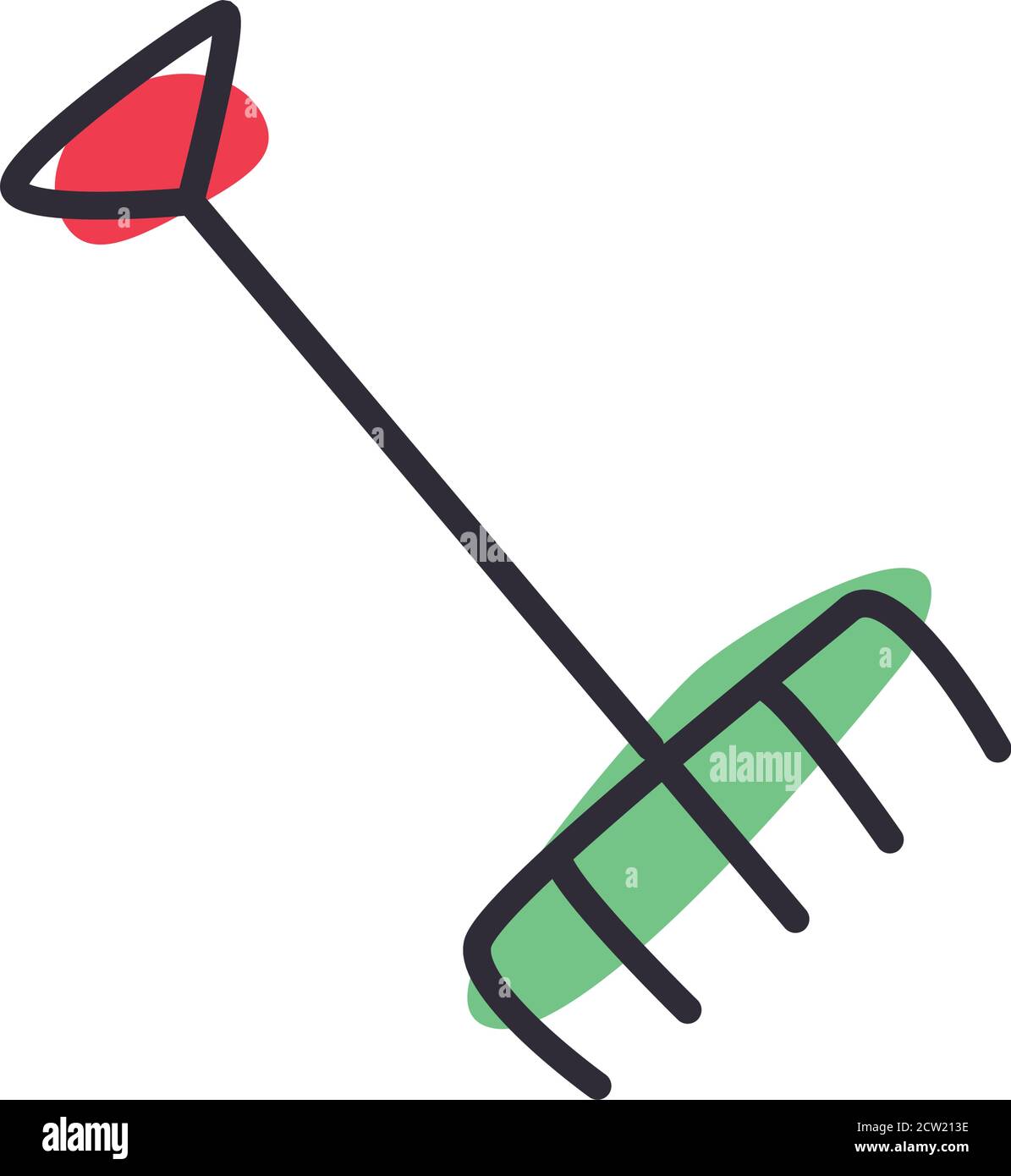 garden rake line and fill style icon design, Gardening planting and ...