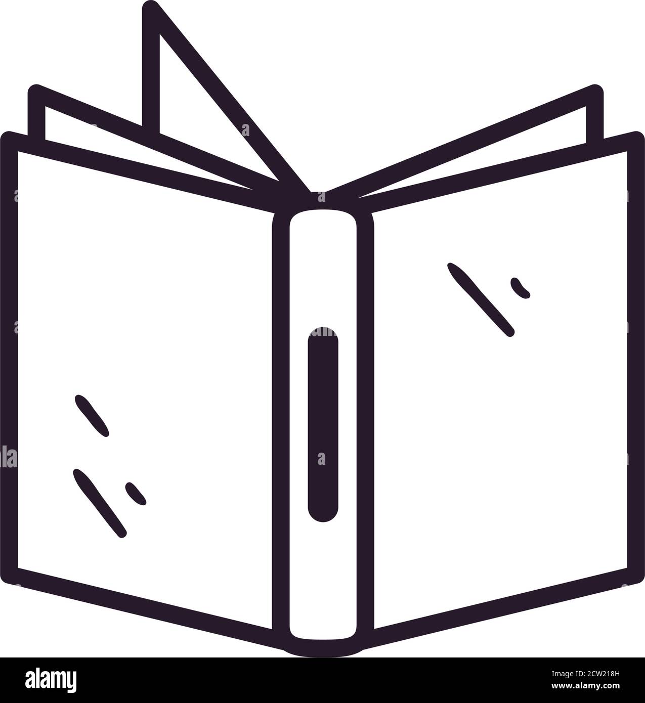 open book line style icon design, Education literature and read theme ...
