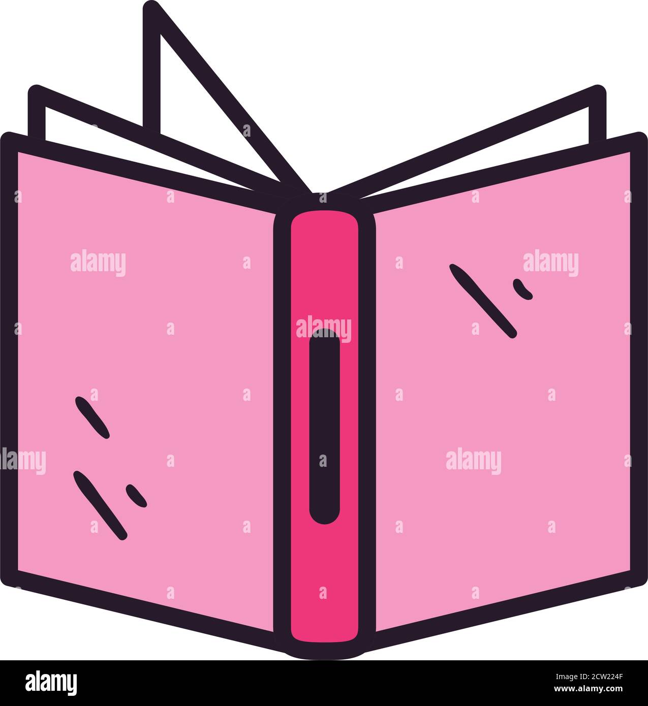 open book line and fill style icon design, Education literature and ...