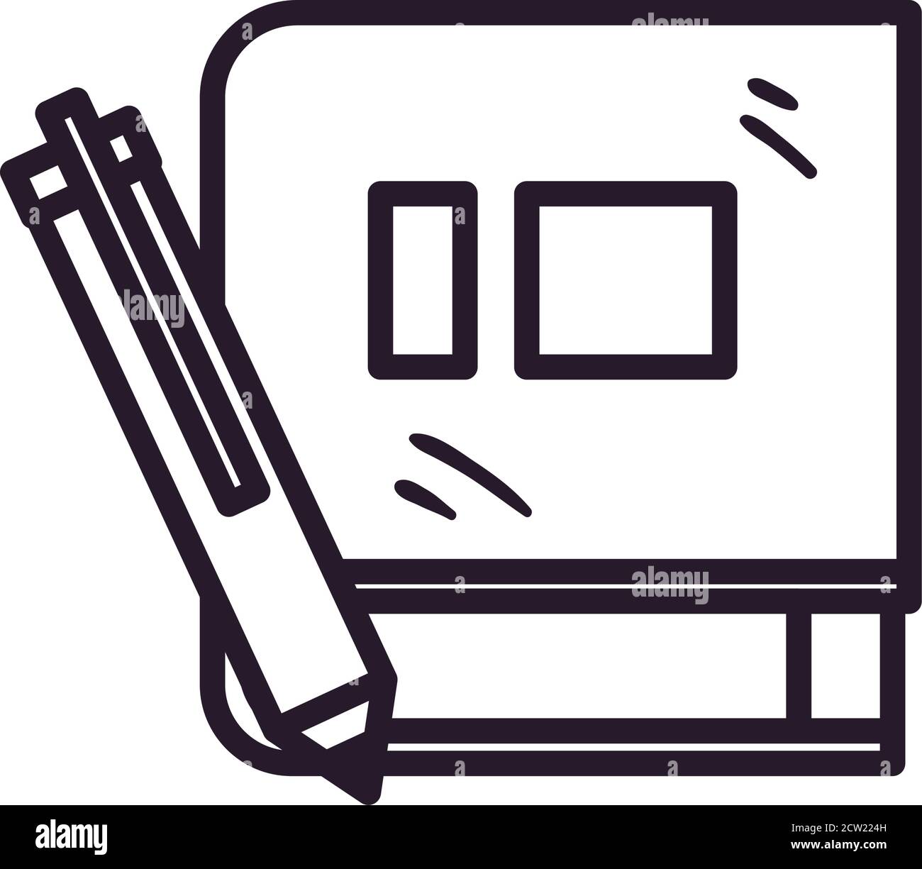 book with pen line style icon design, Education literature and read ...