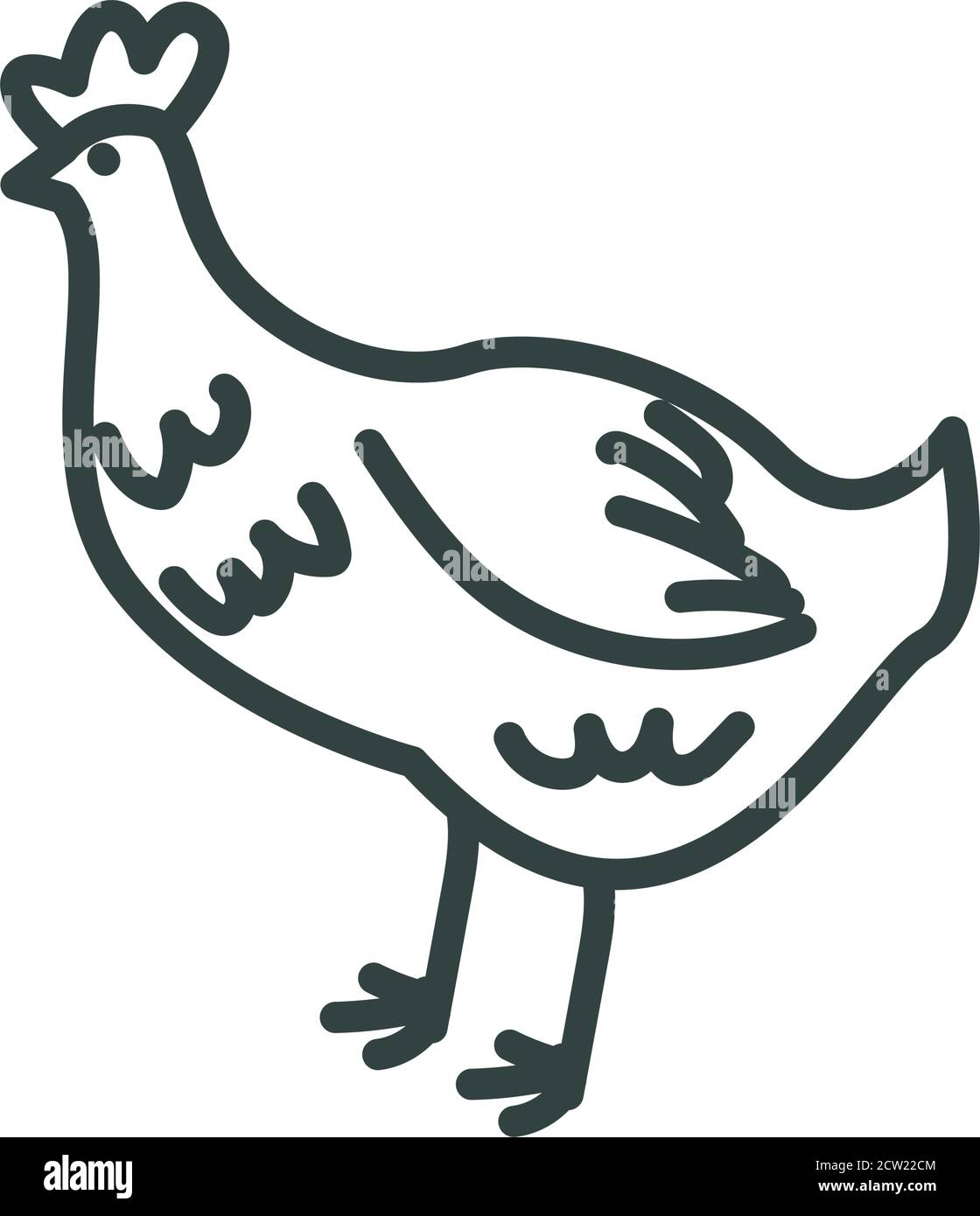 chicken line style icon design, Animal zoo life nature and character ...