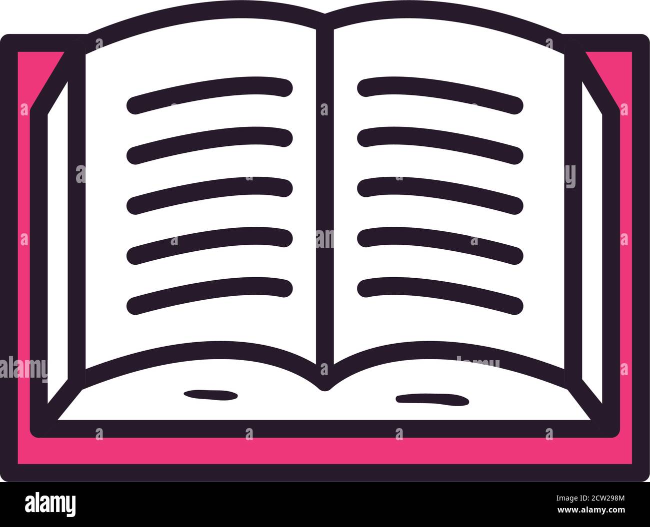 open book line and fill style icon design, Education literature and ...