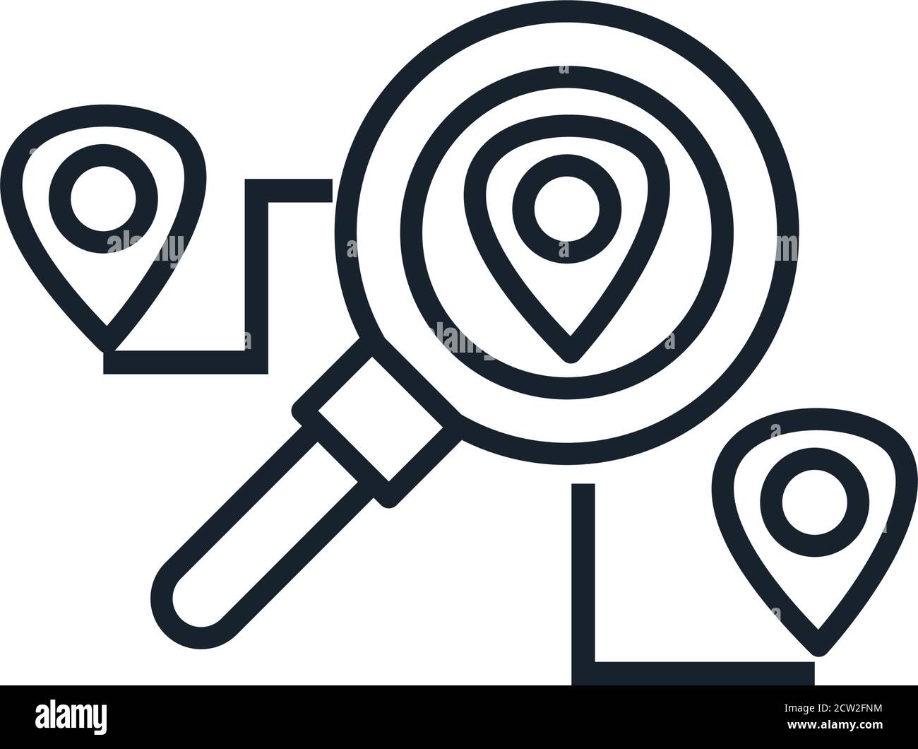 lupe with gps marks line style icon design, search tool and magnifying  glass theme Vector illustration Stock Vector Image & Art - Alamy