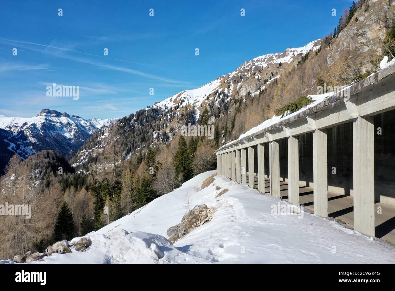 aerial snow covered mountain peaks in alps at winter Stock Photo - Alamy