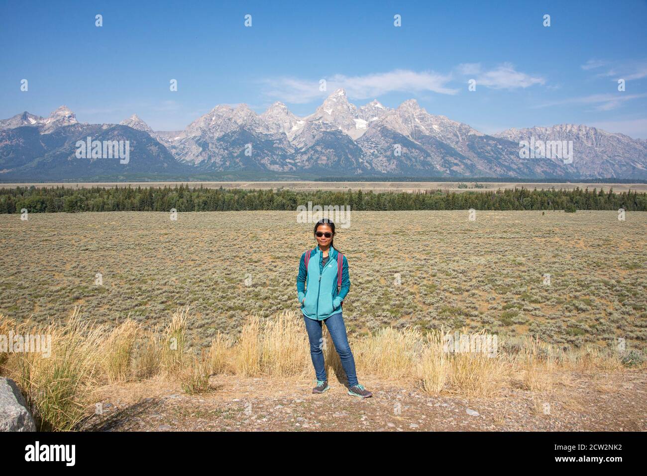 View of the Grand Tetons National Park, Wyoming, USA Stock Photo