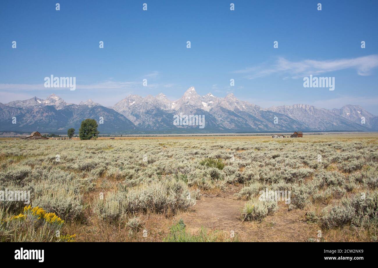 View of the Grand Tetons National Park, Wyoming, USA Stock Photo