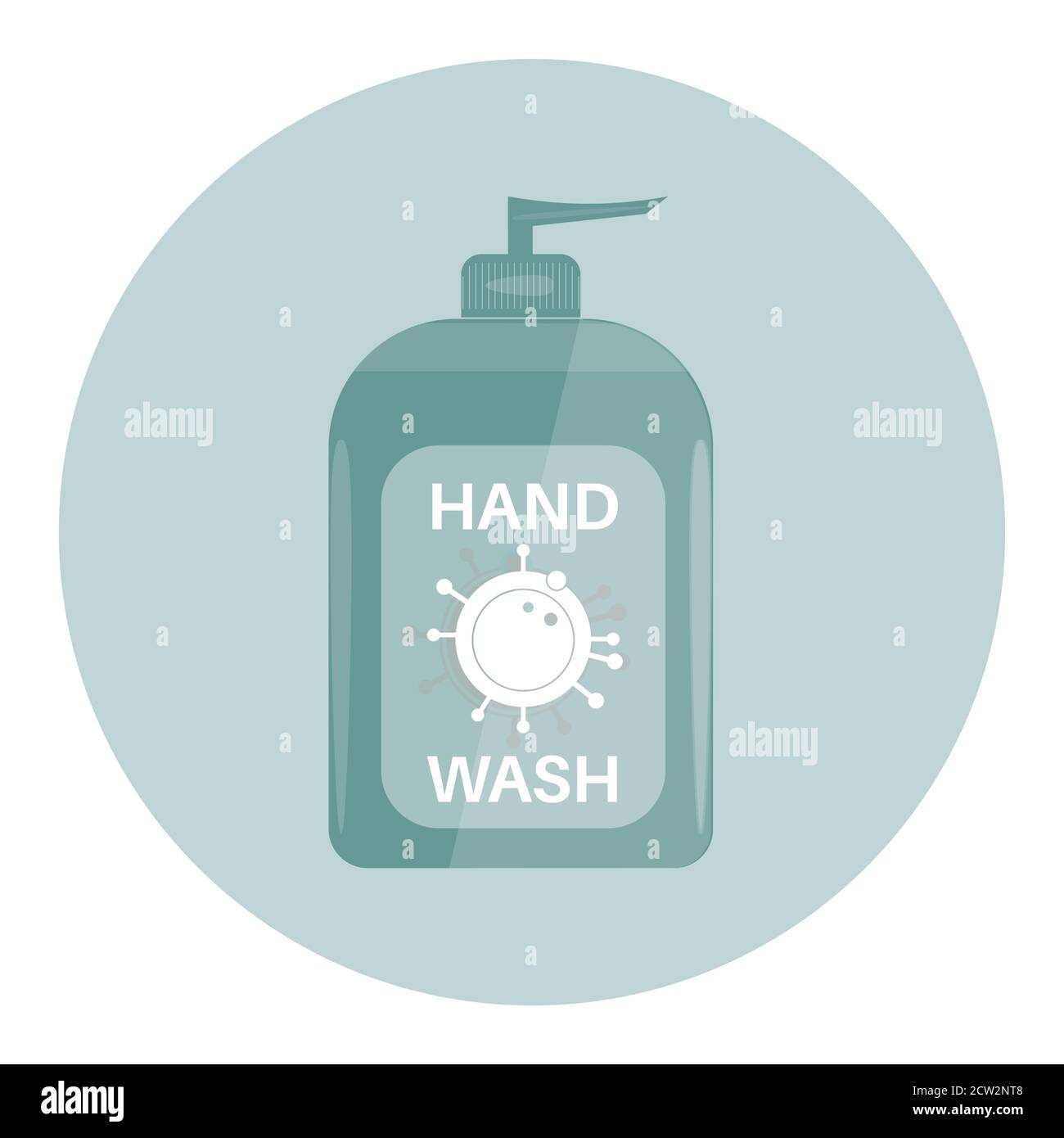 Hand Gel bottle vector illustration on a green background Stock Vector