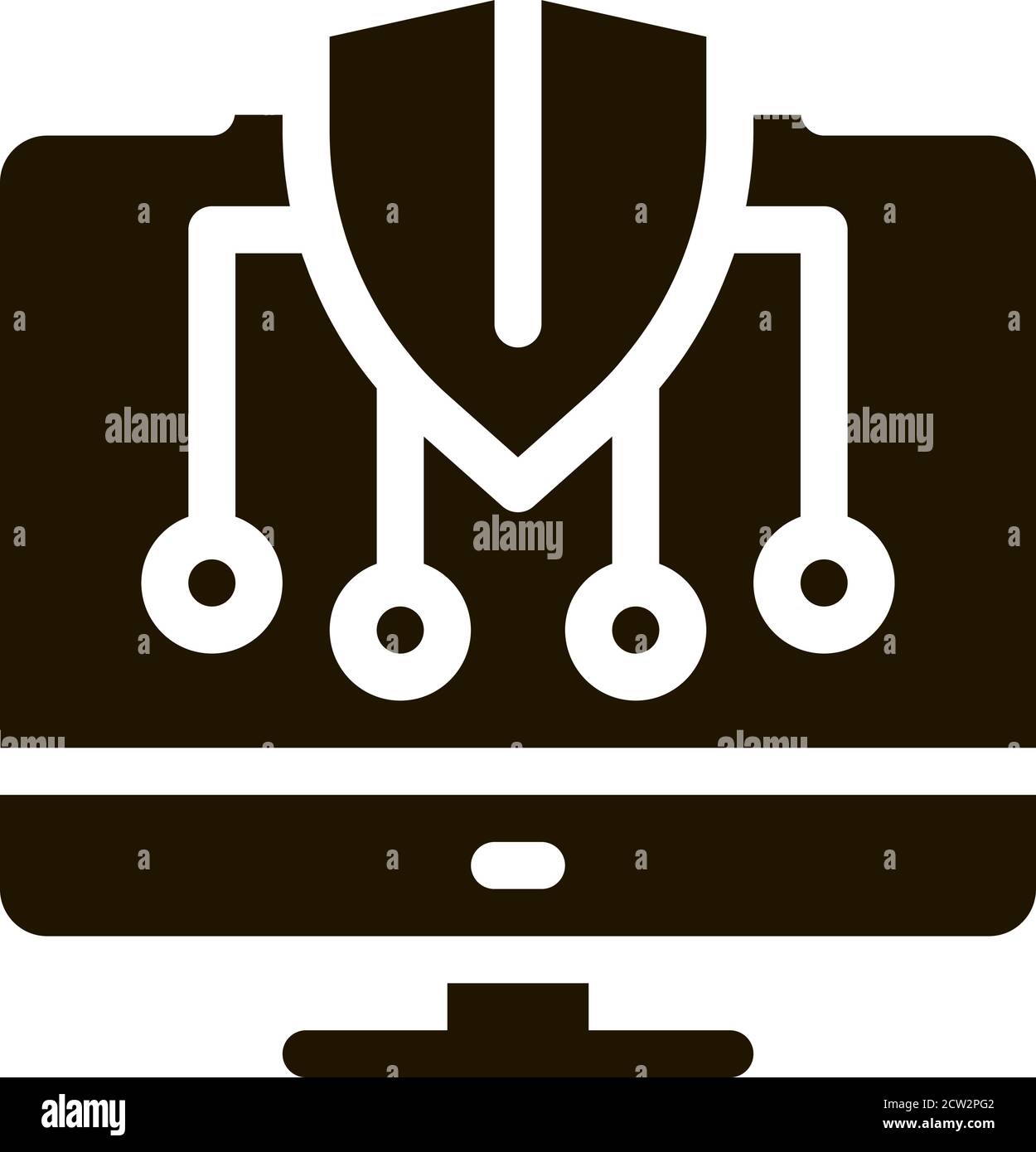 Personal Computer Protection Icon Vector Glyph Illustration Stock ...