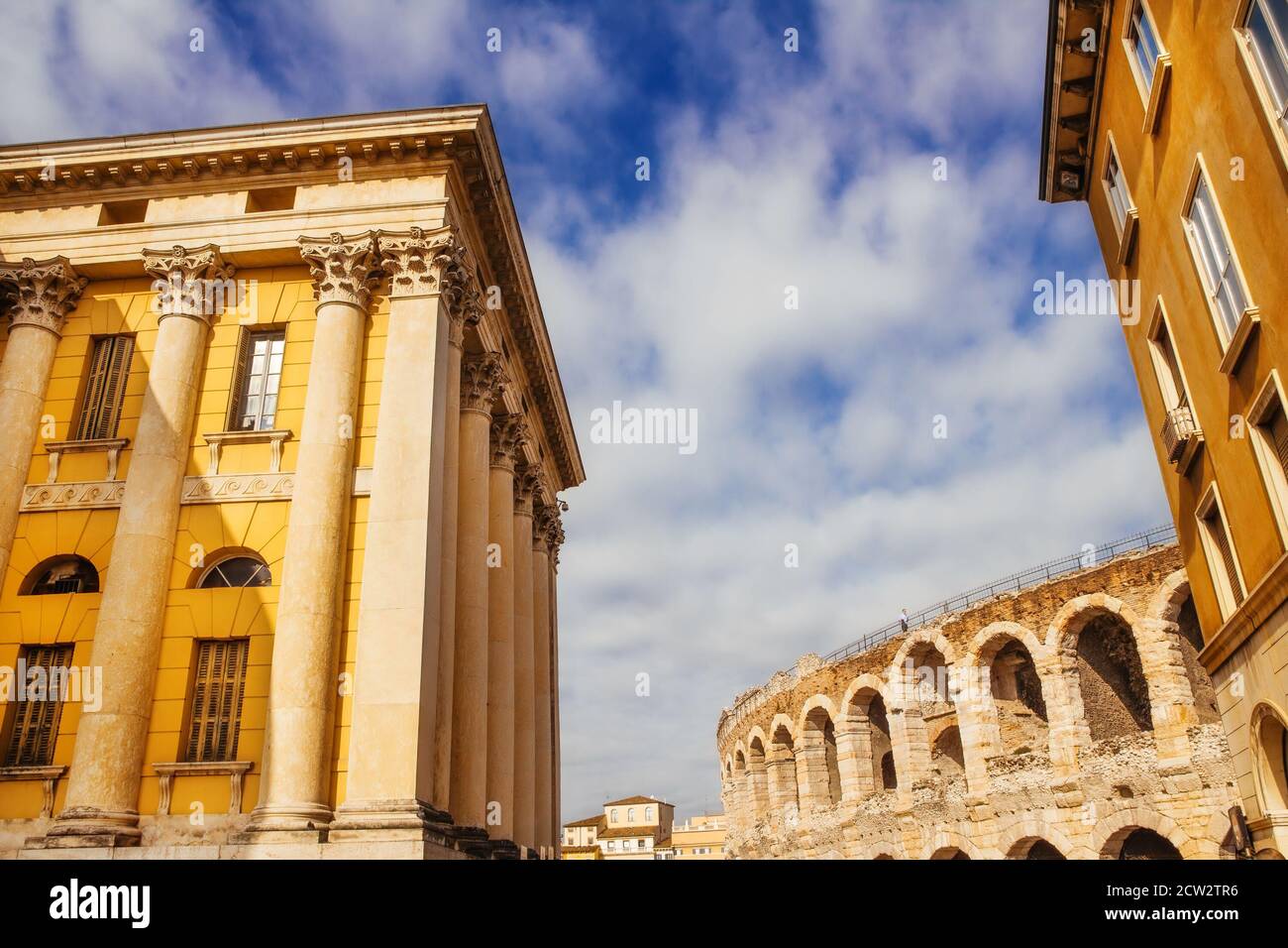 Palace of Gran Guardia and Verona Arena, Italy Stock Photo - Alamy