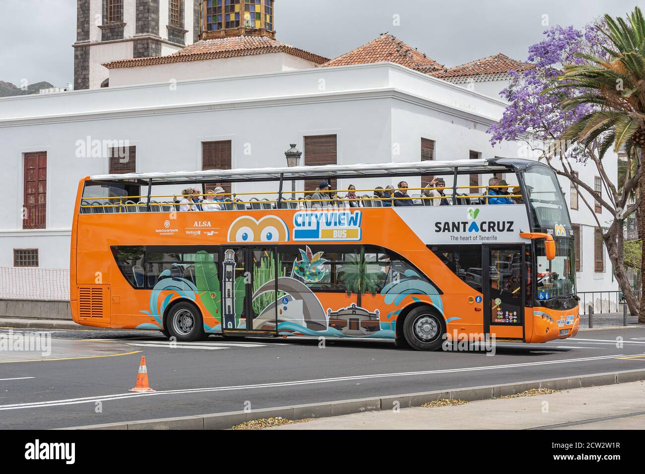 Santa Cruz de Tenerife, Spain - 05/13/2018: City tour bus, stock photo Stock Photo