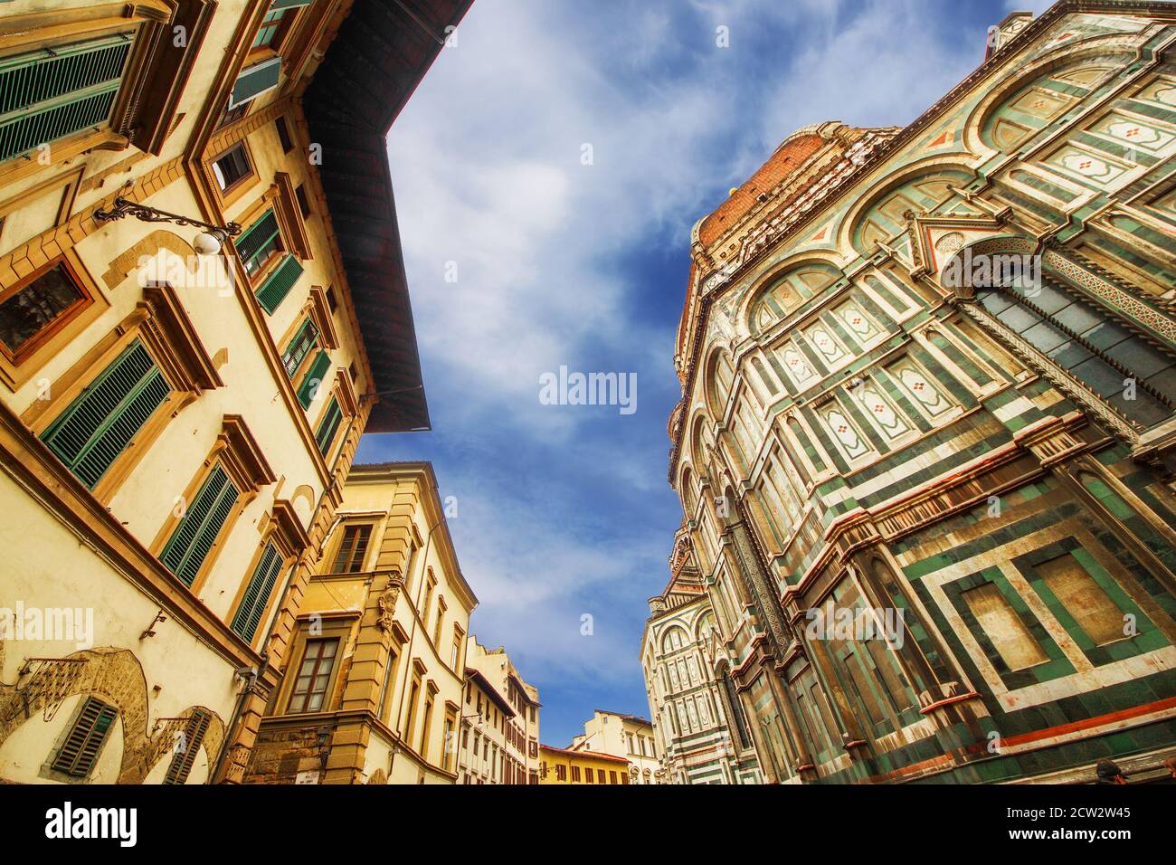 The Basilica di Santa Maria del Fiore (Basilica of Saint Mary of the Flower) and the surrounding architecture, Florence, Italy Stock Photo
