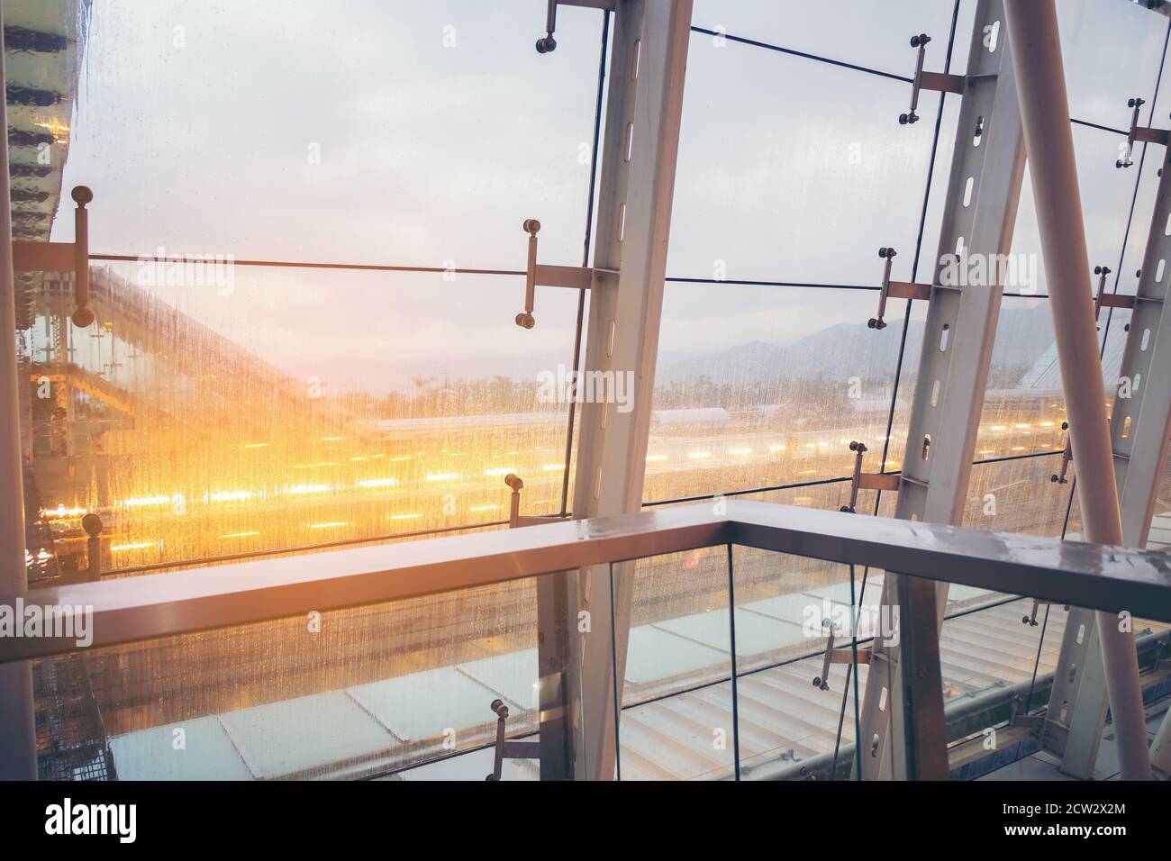abstract construction Steel frame, Concept of engineering, rain drop on ...