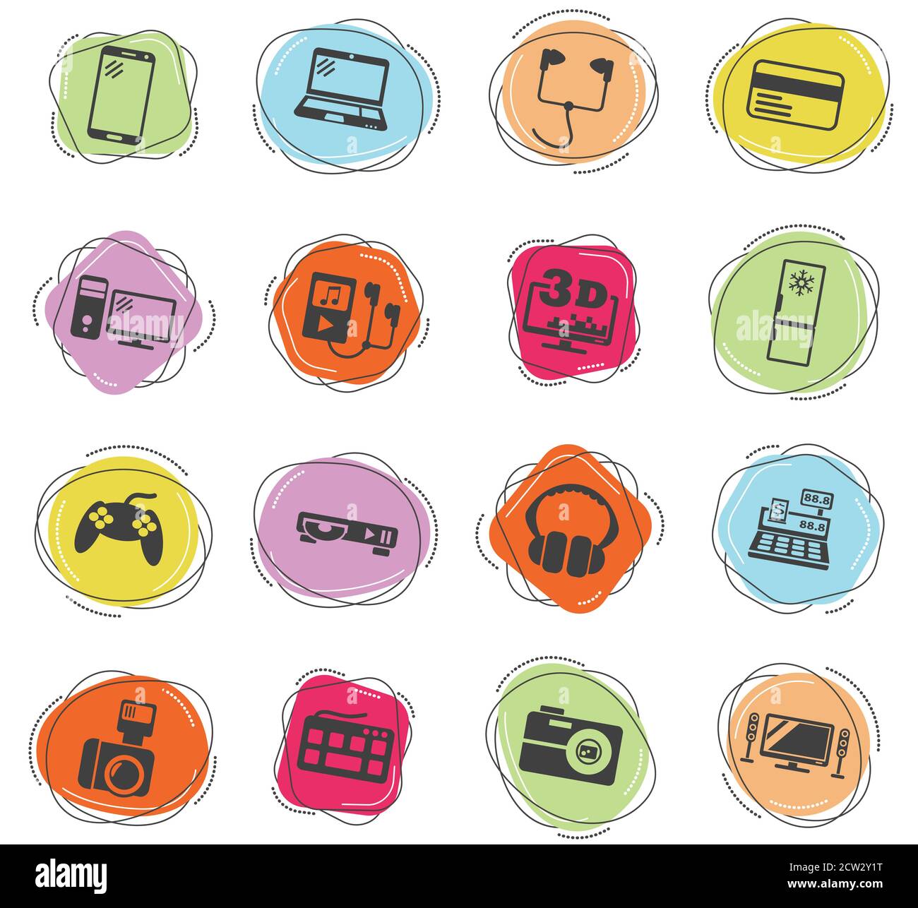 electronics supermarket icon set Stock Vector Image & Art - Alamy