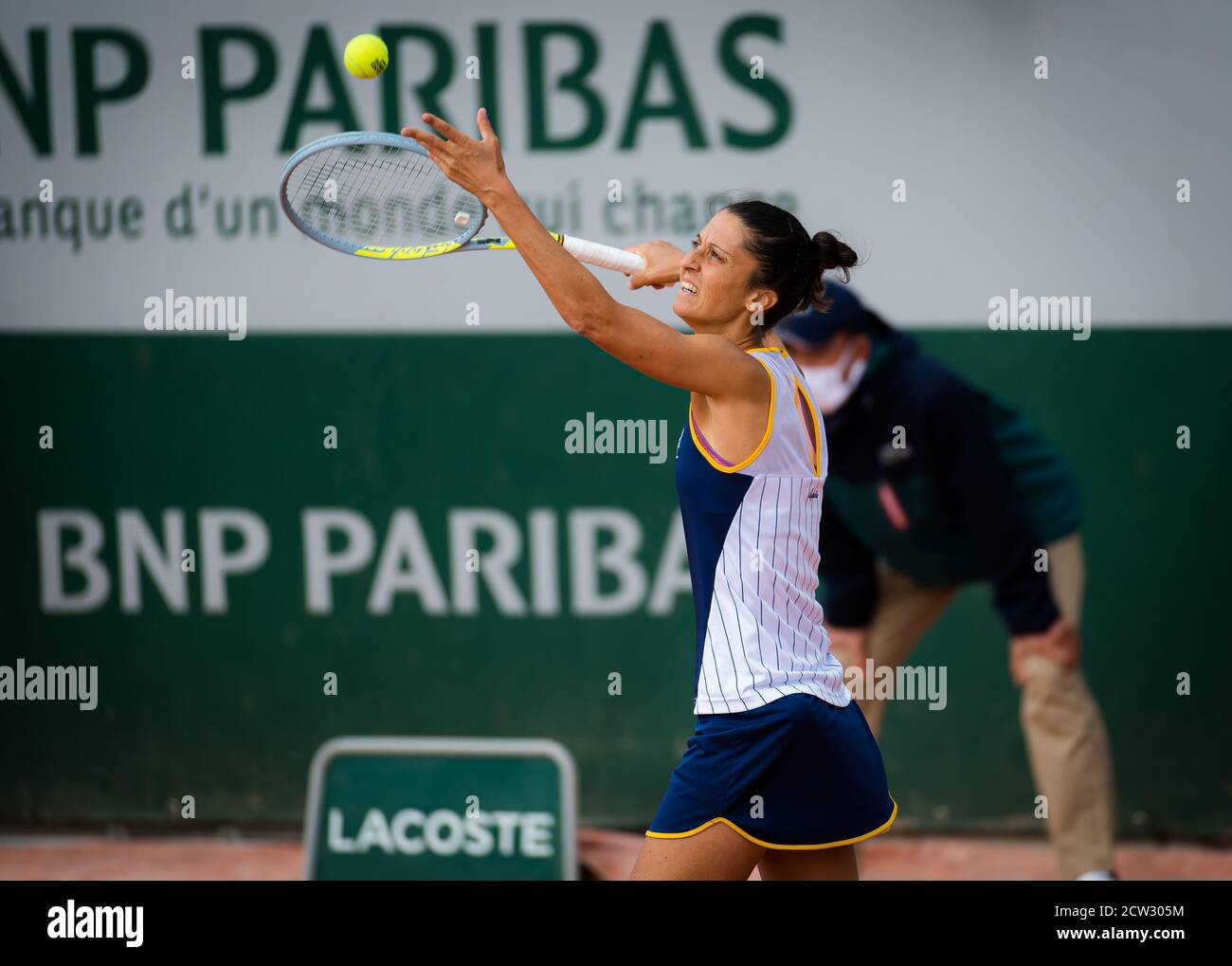 Giulia Gatto-Monticone of Italy during her final qualifications match at the Roland Garros 2020, Grand Slam tennis tournament, Qualifying, on Septembe Stock Photo