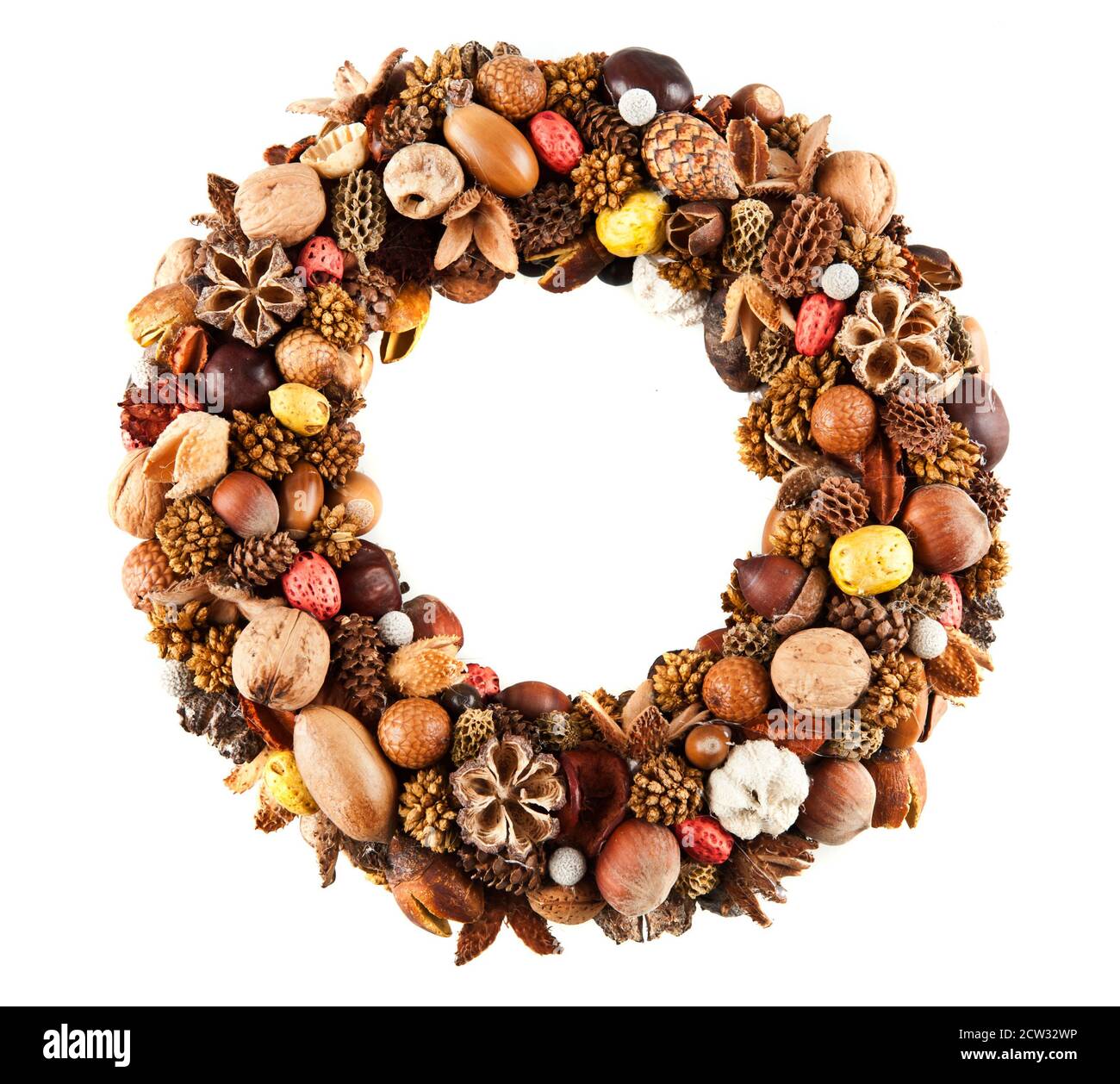 A beautiful wreath made of various dry fruits Stock Photo Alamy