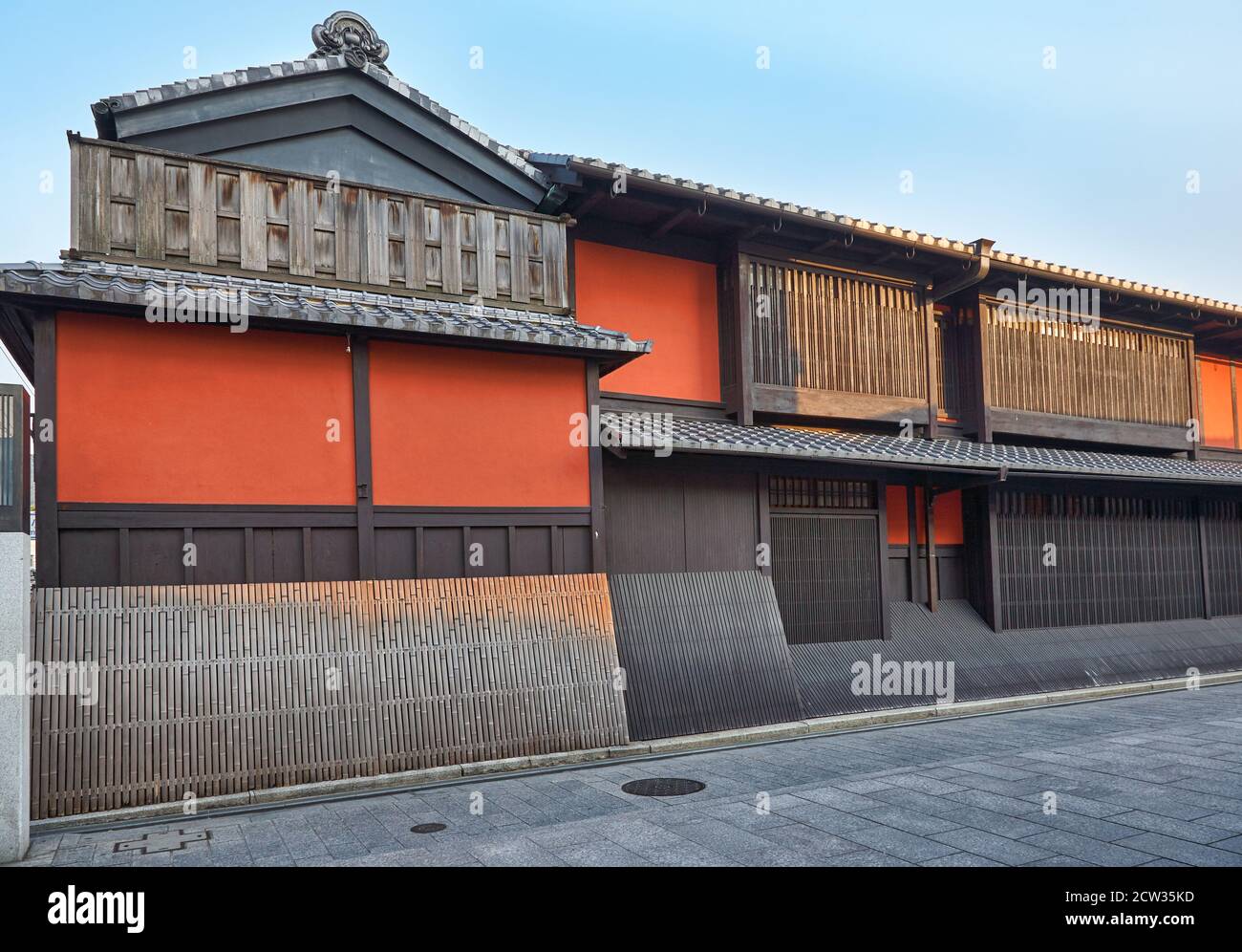The view of the historic old tea house (ochaya), the  Ichiriki Chaya in the Gion district of Kyoto, Japan Stock Photo