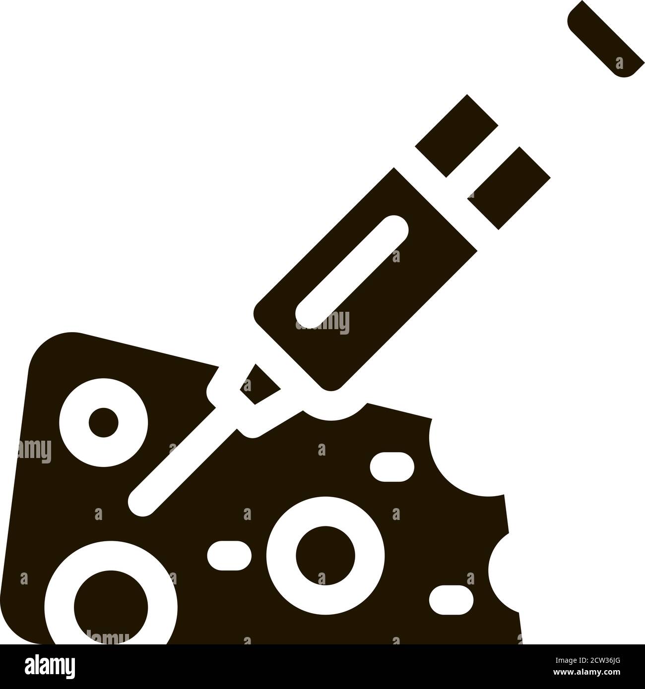 Injection into Cheese Icon Vector Glyph Illustration Stock Vector