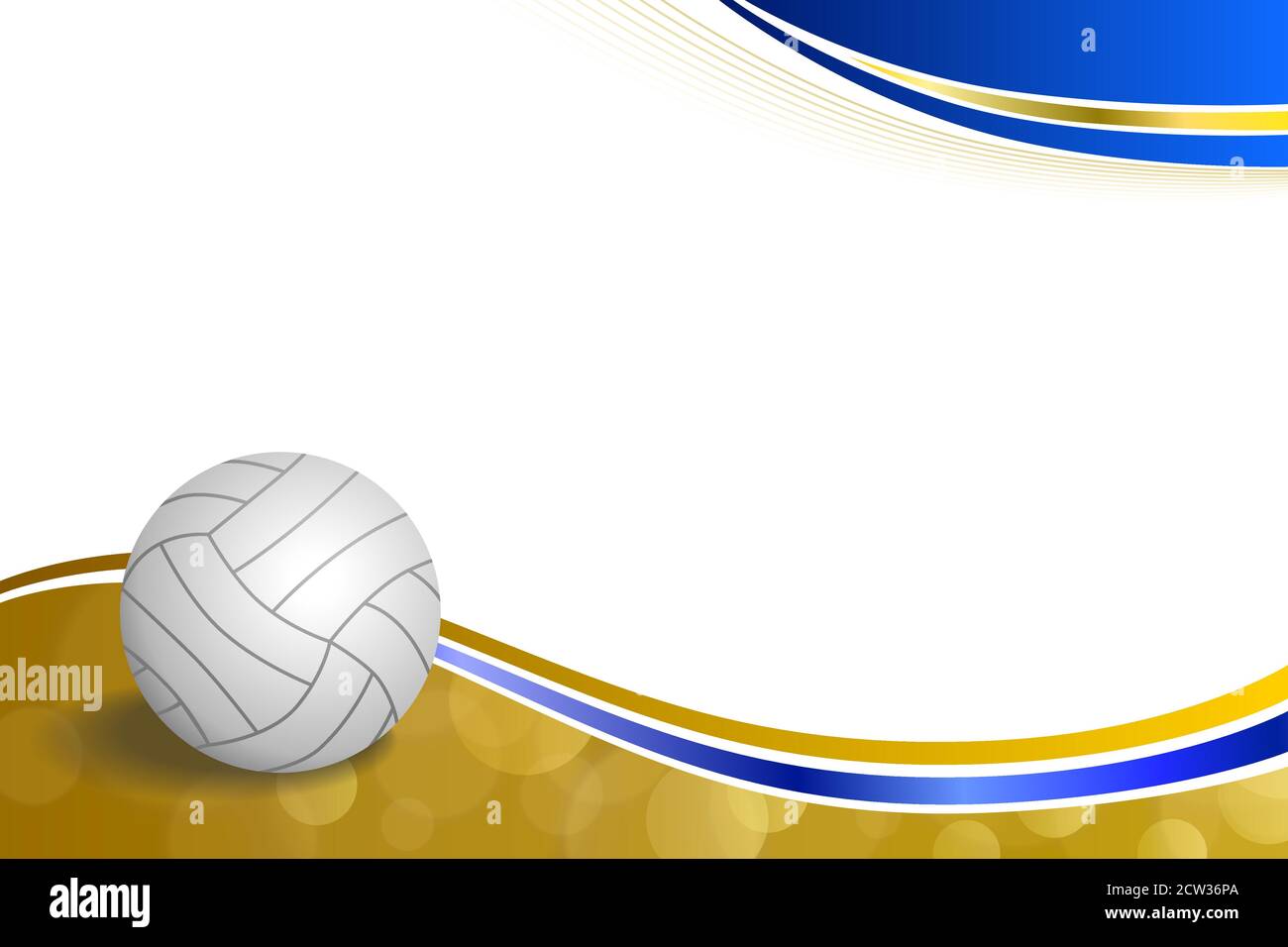 Background abstract sport volleyball blue yellow ball frame illustration vector Stock Vector