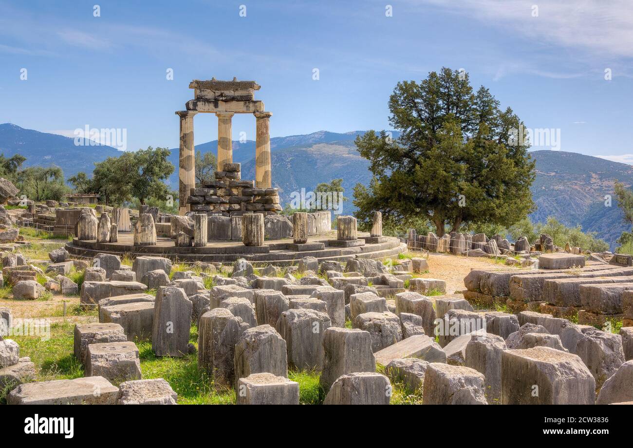 Sanctuary of Athena Pronaia, Delphi, Greece Stock Photo Alamy