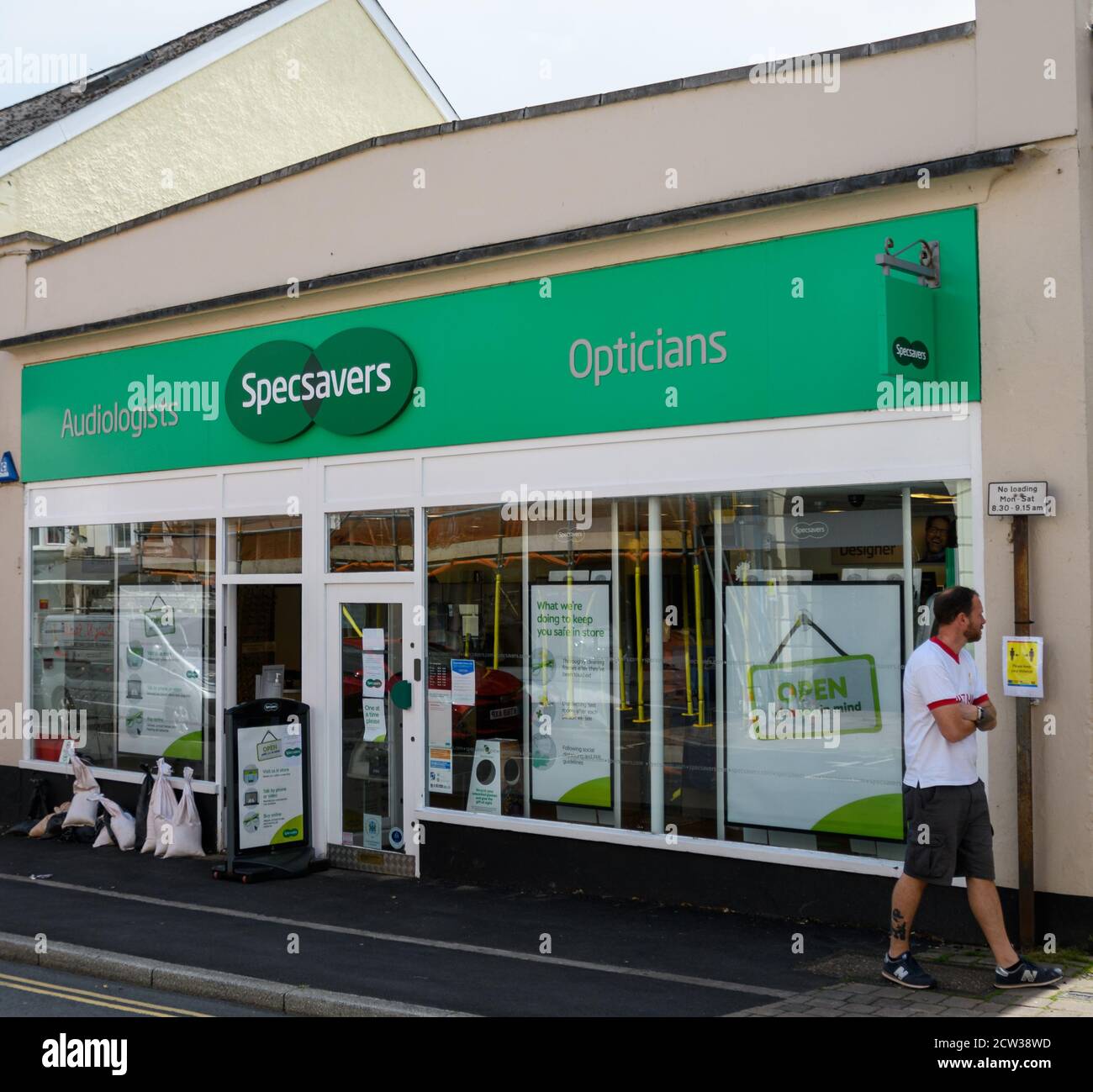 Tiverton, United Kingdom - August 17 2020:  Specsavers opticians  store on Gold Street Stock Photo