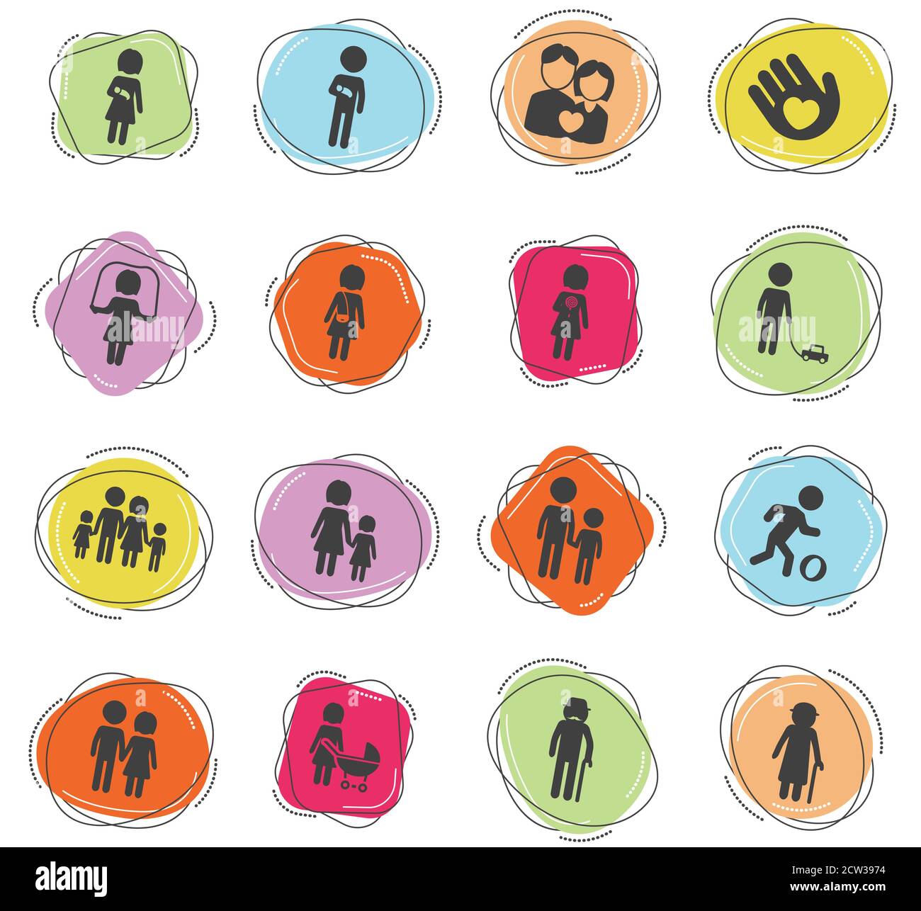 Family simply icons Stock Vector Image & Art - Alamy