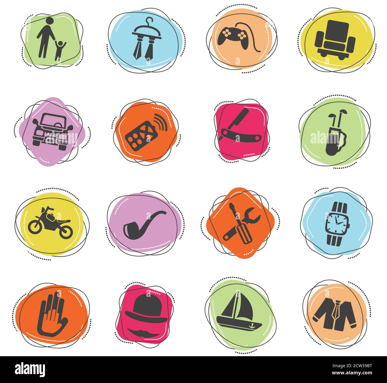 father day icon set Stock Vector Image & Art - Alamy