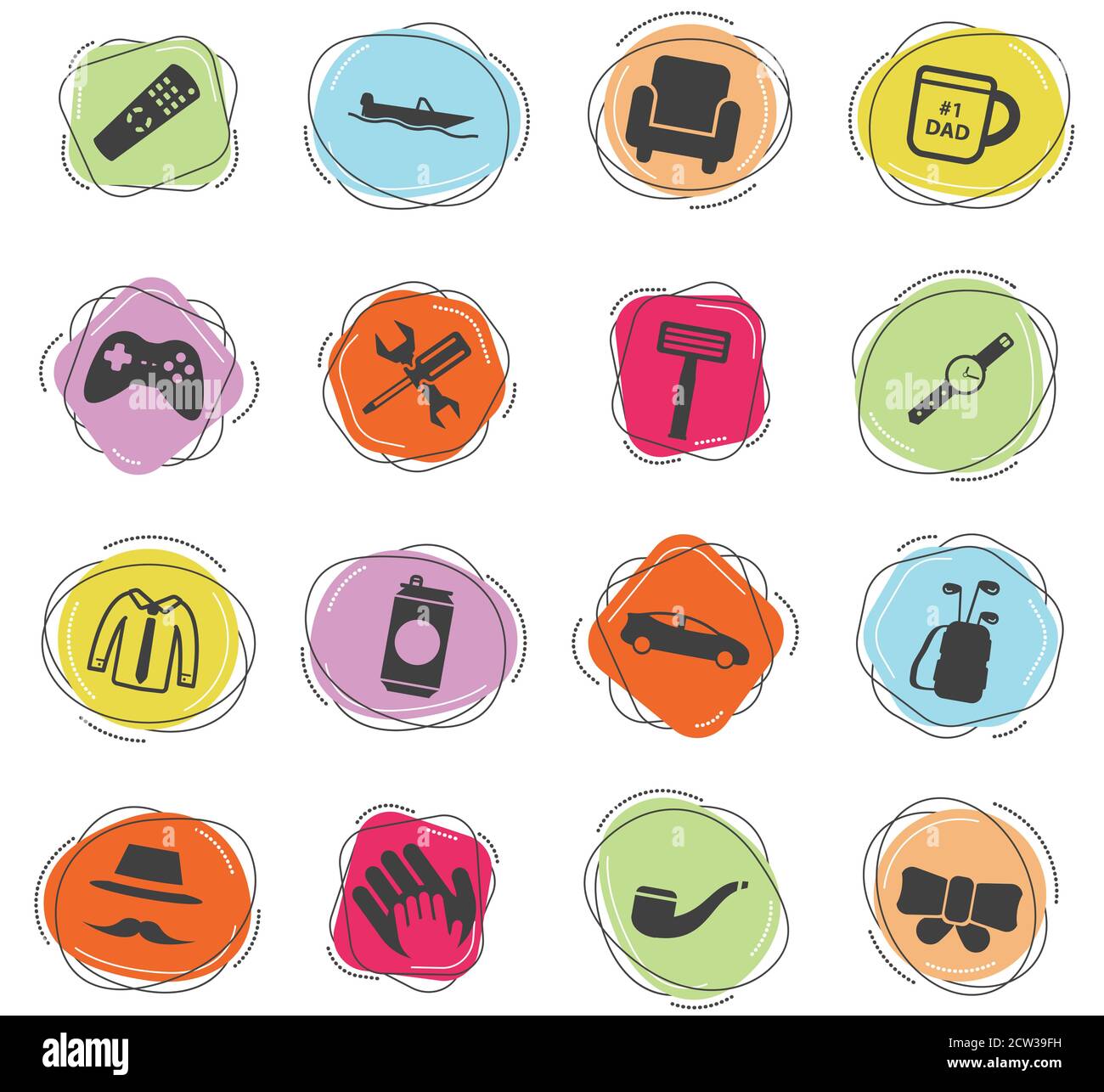 Fathers day simply icons Stock Vector Image & Art - Alamy