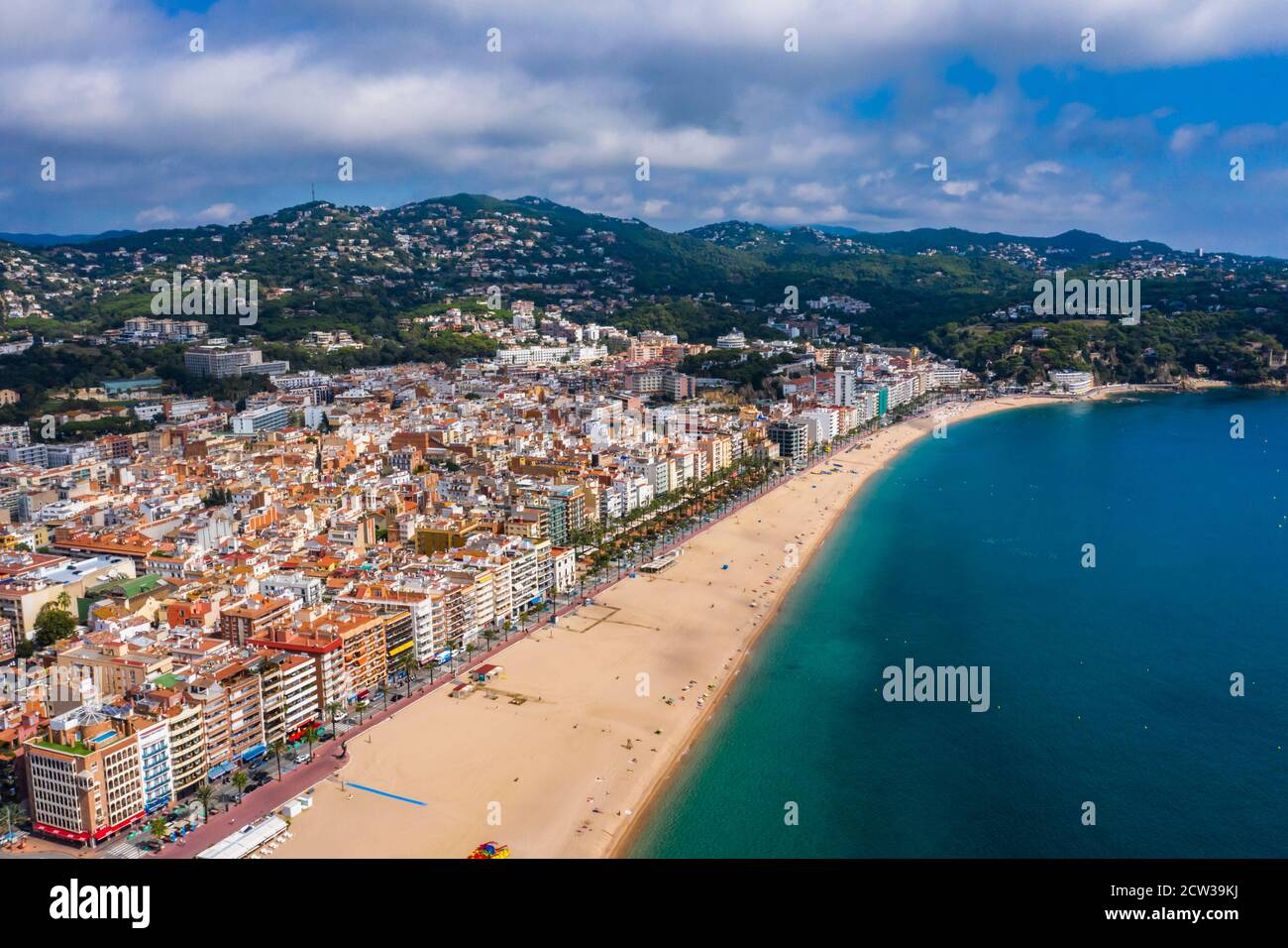 Aerial view of Lloret de Mar on the Costa Brava in Spain Stock Photo ...