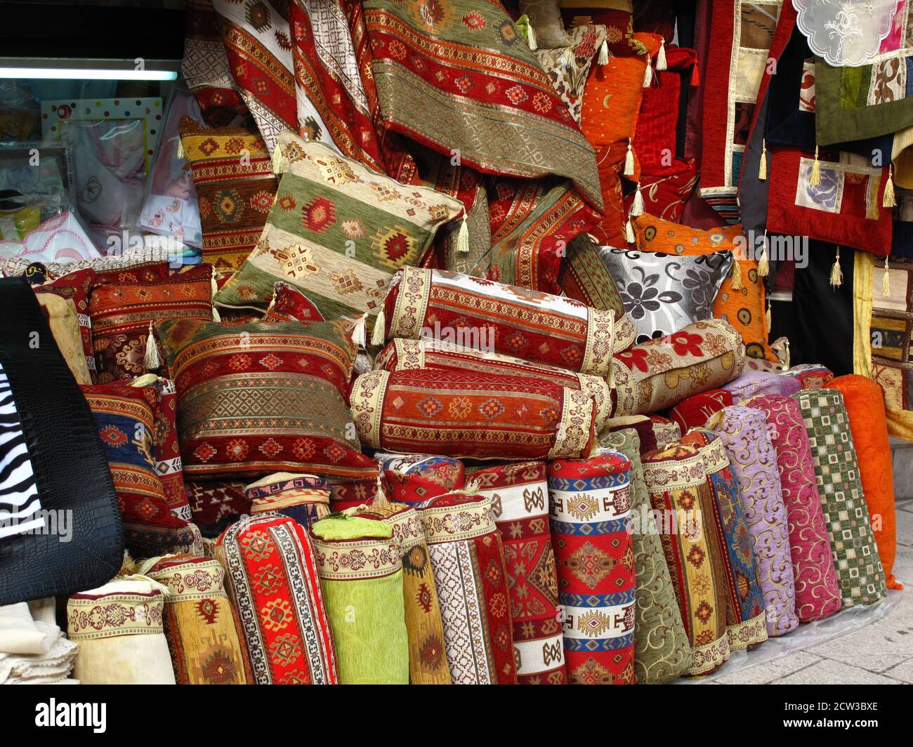 In the historic Baščaršija area in the Old Town there is stuff on the shopping street and squares. Stock Photo