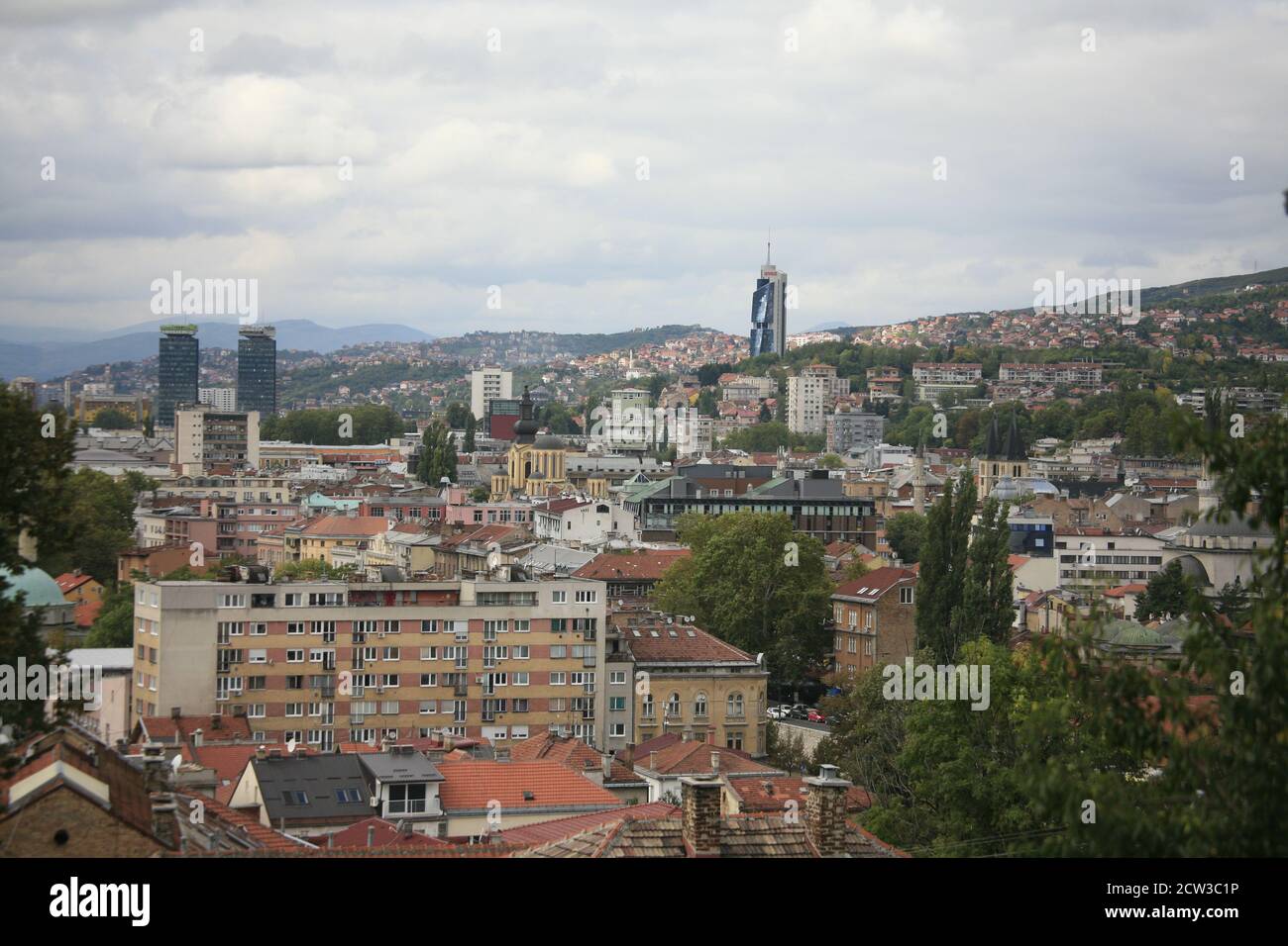 View over the city of Sarajevo, capital of Bosnia-Herzegovina Stock Photo