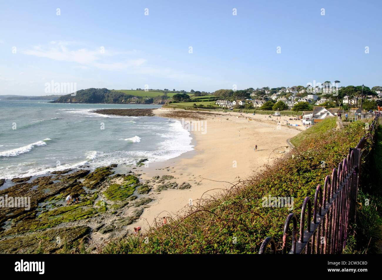 Gyllyngvase Beach in september. cornwall UK Stock Photo - Alamy