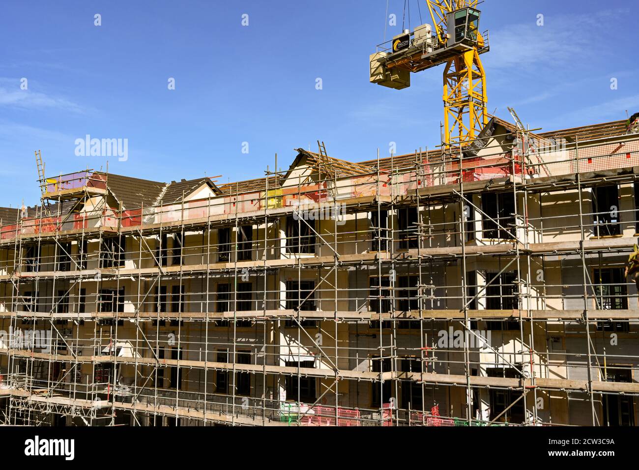 Pontypridd, Wales – September 2020: New Extra Care social housing scheme being built in Pontypridd. Stock Photo
