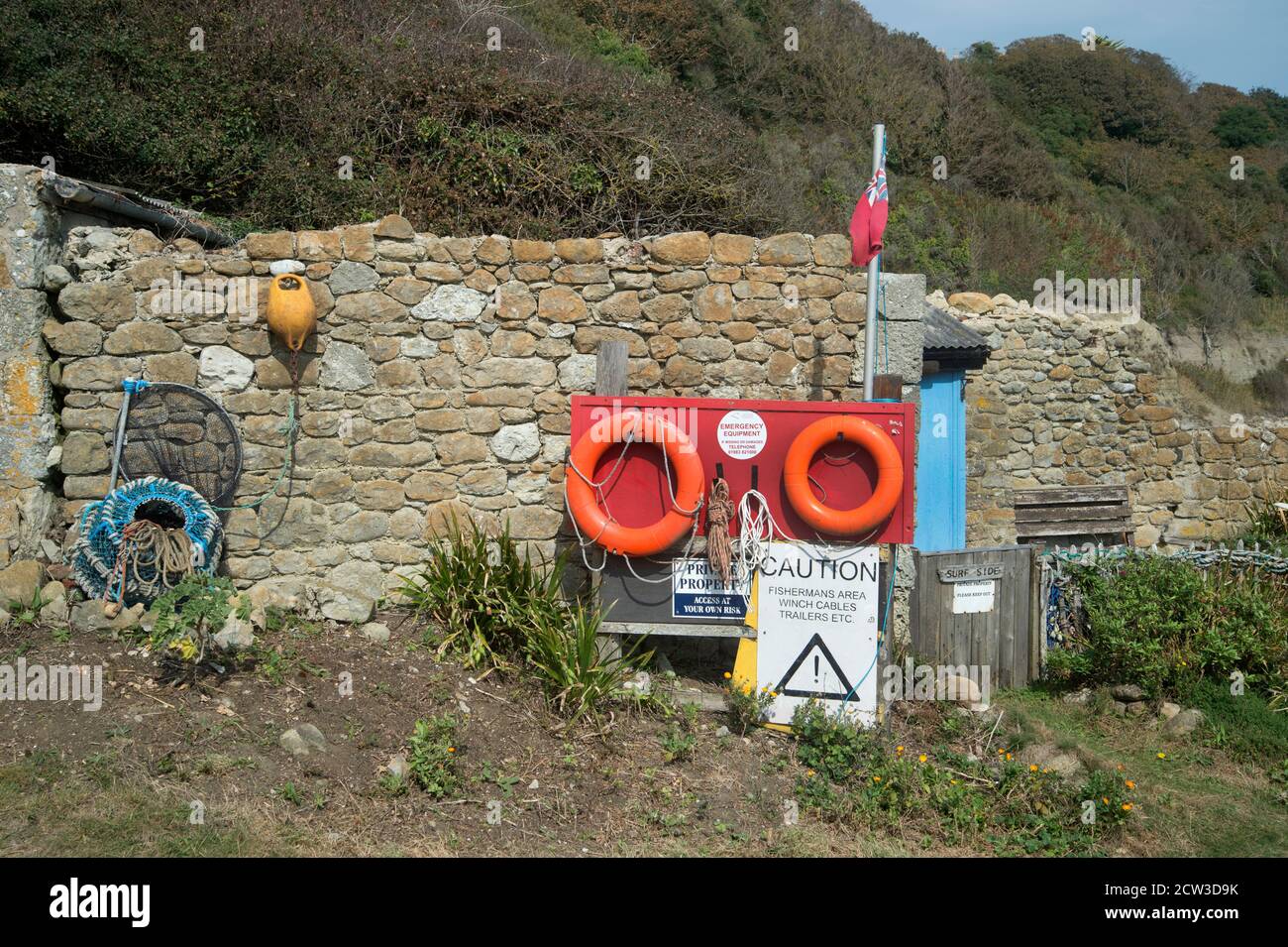 Isle of Wight, September 2020. Castlehaven beach and small harbour. Stock Photo