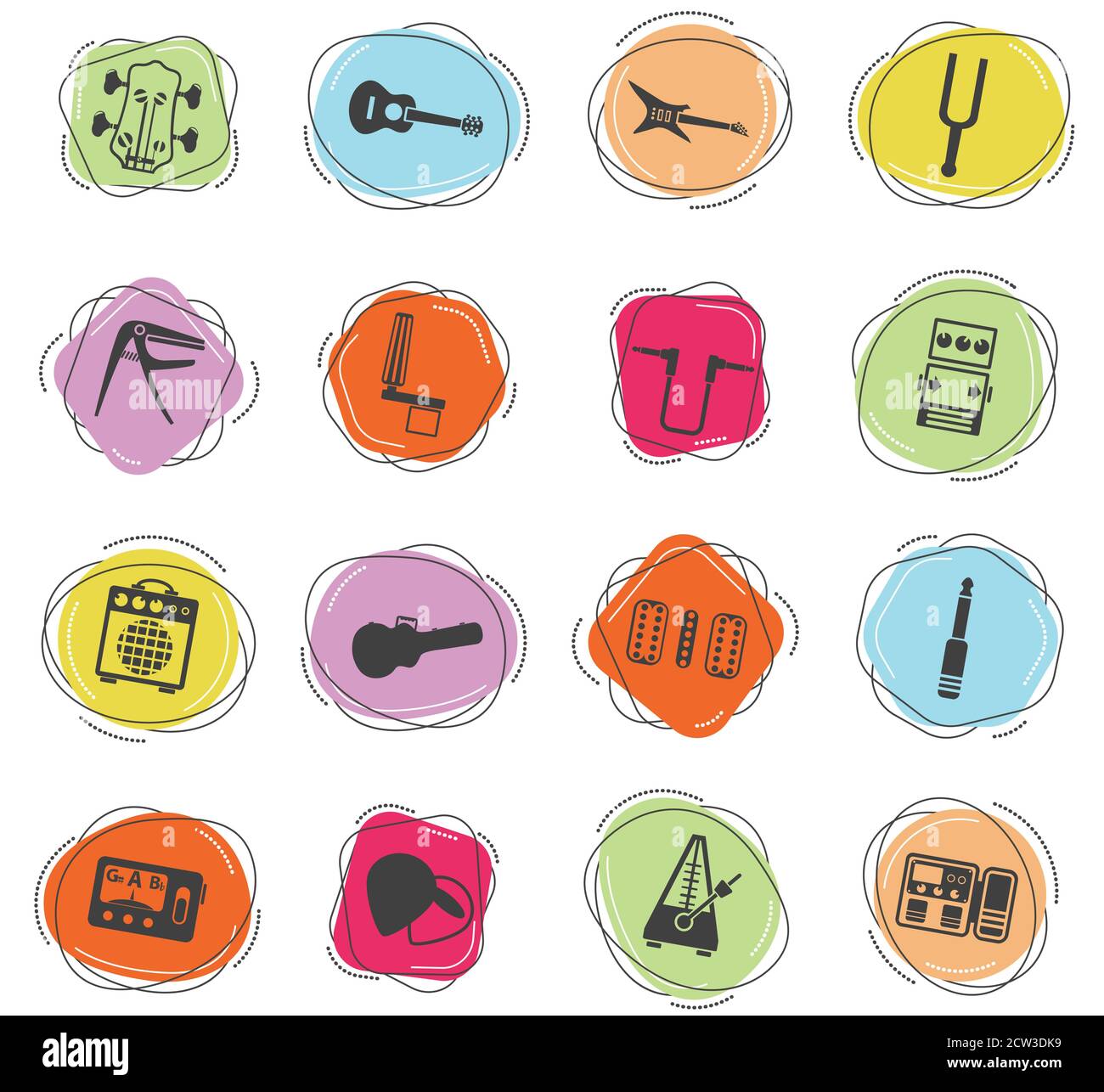 guitar and accessories icon set Stock Vector Image & Art - Alamy