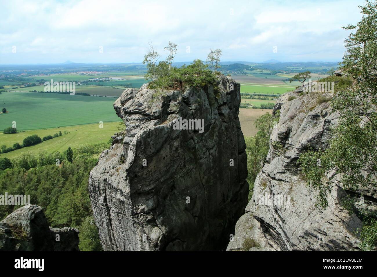 The picture from the natural area with rocks called 'Drábské světničky' (Dráb´ s rooms) in Czech Republic. Stock Photo