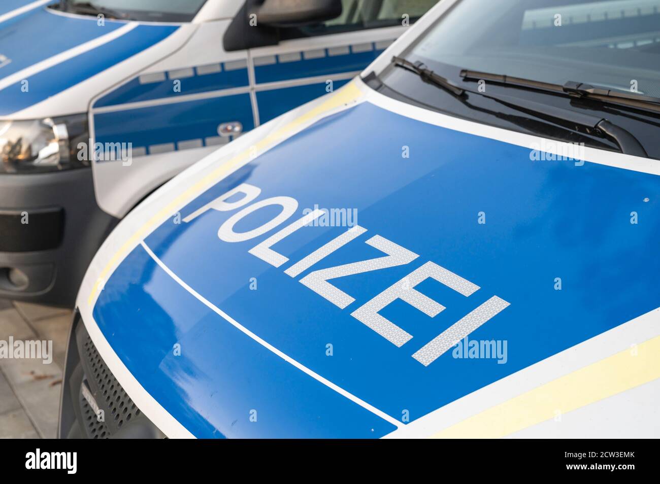 Police lettering on the hood Stock Photo - Alamy