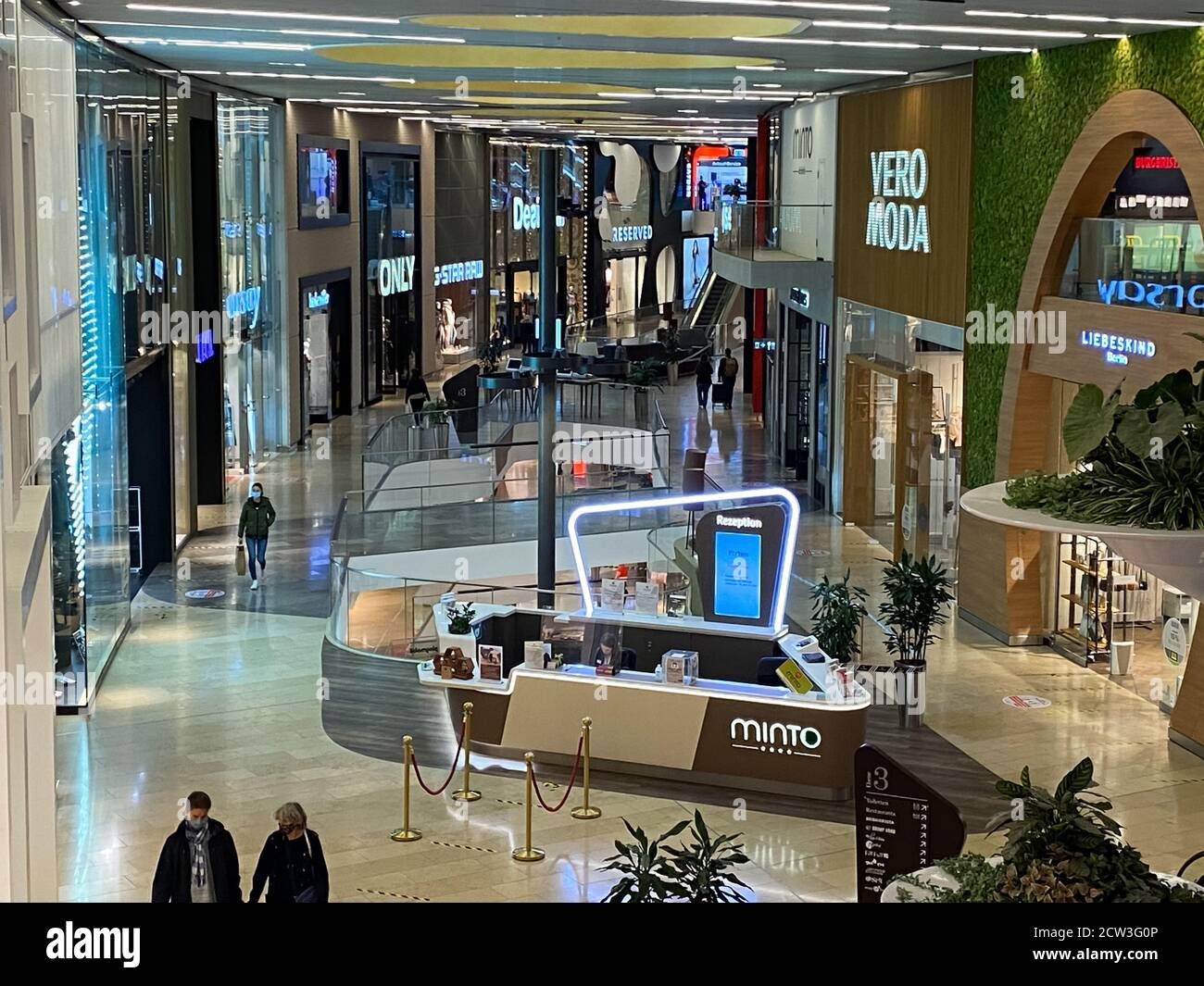 Monchengladbach, Germany - September 9. 2020: View inside Minto shopping  center mall with shops and boutiques Stock Photo - Alamy
