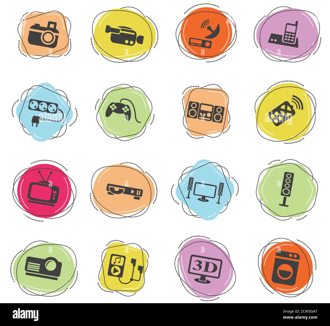 home appliances icon set Stock Vector