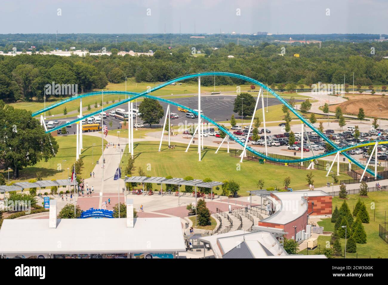 Roller coaster theme park Carowinds on August 19, 2019 in Charlotte