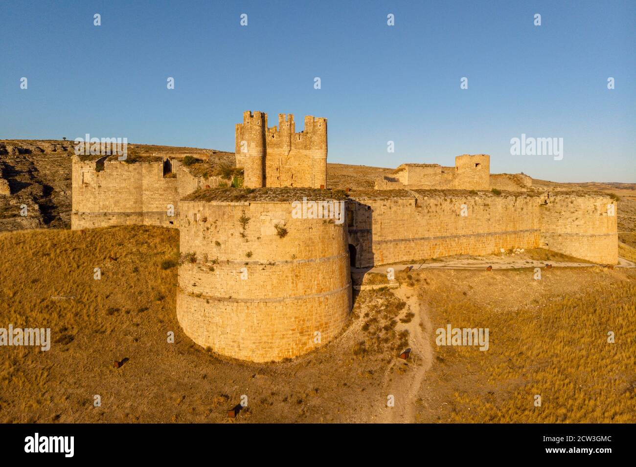 castillo del siglo XV, Berlanga de Duero, Soria,  comunidad autónoma de Castilla y León, Spain, Europe Stock Photo