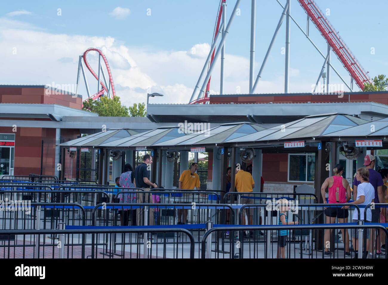 Roller coaster theme park Carowinds on August 19, 2019 in Charlotte
