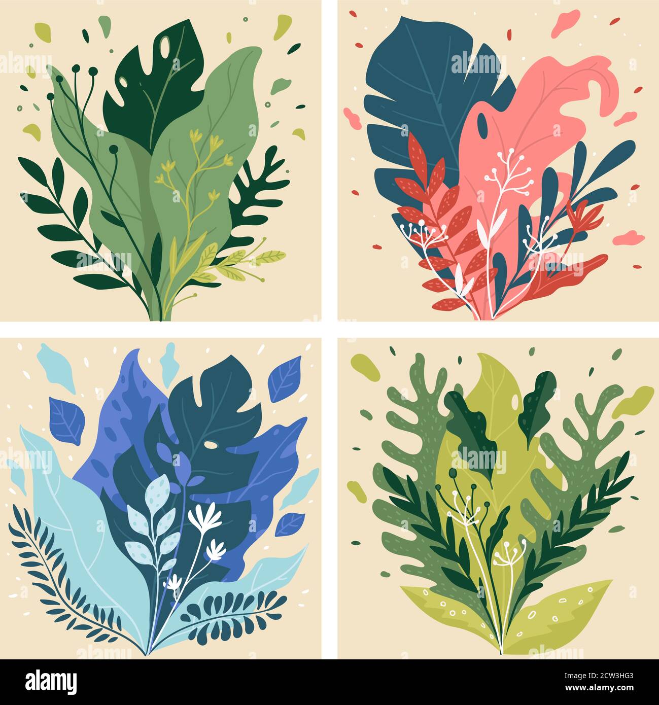 Evergreen garden shrubs Stock Vector Images - Alamy