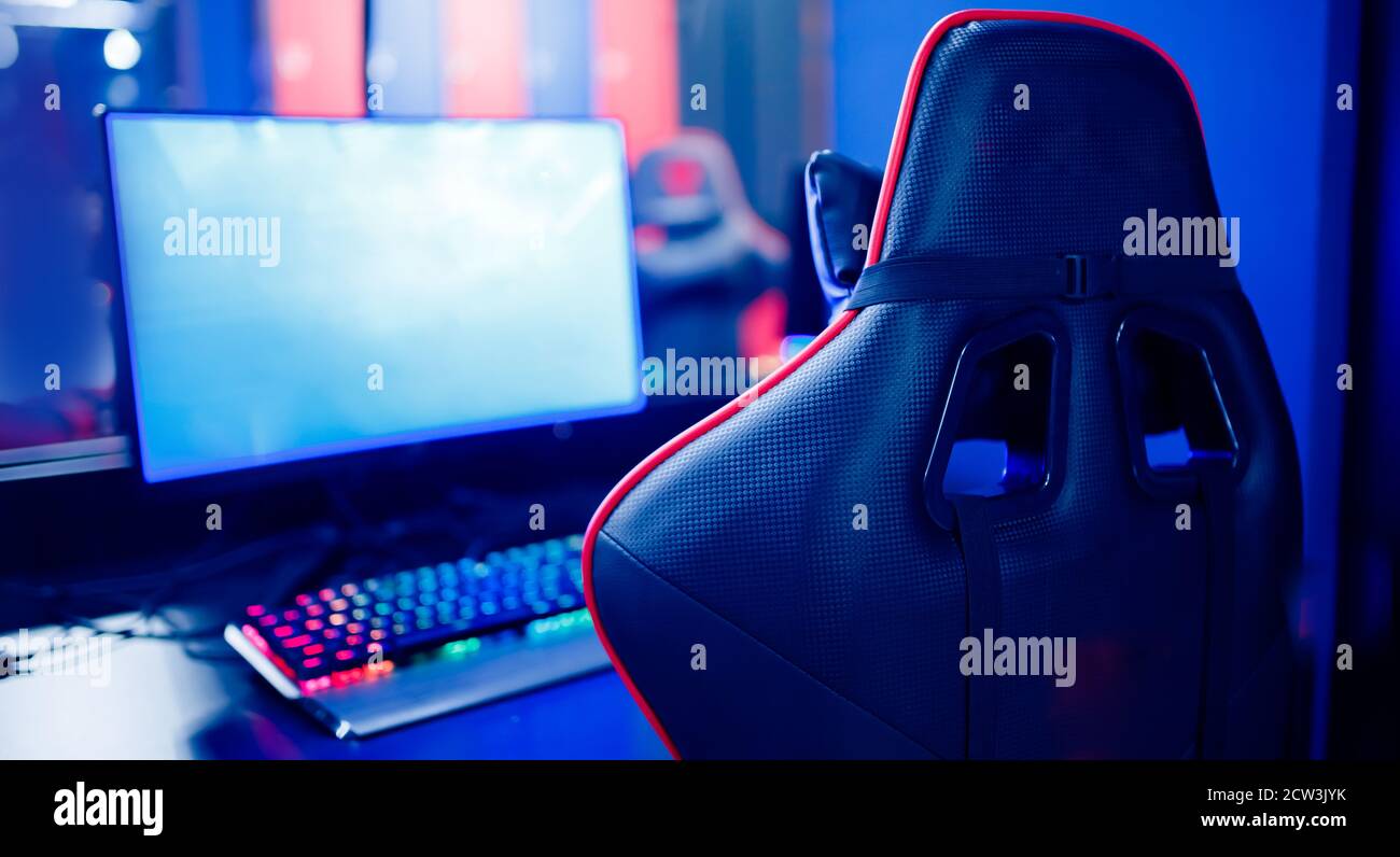 Professional gamers cafe room with powerful personal computer game ...