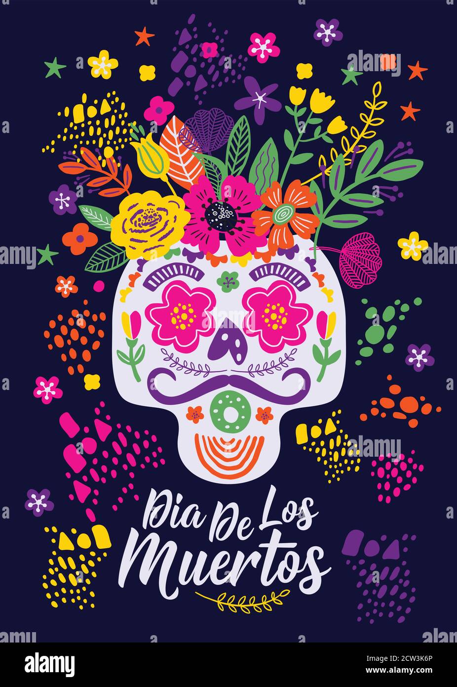 Excursión Delgado pereza Dias de los Muertos typography banner vector. In English Feast of death.  Mexico design for fiesta cards or party invitation, poster. Flowers Stock  Vector Image & Art - Alamy