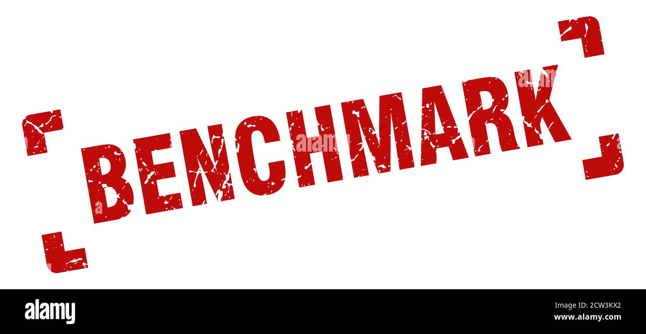 benchmark stamp. square grunge sign on white background Stock Vector